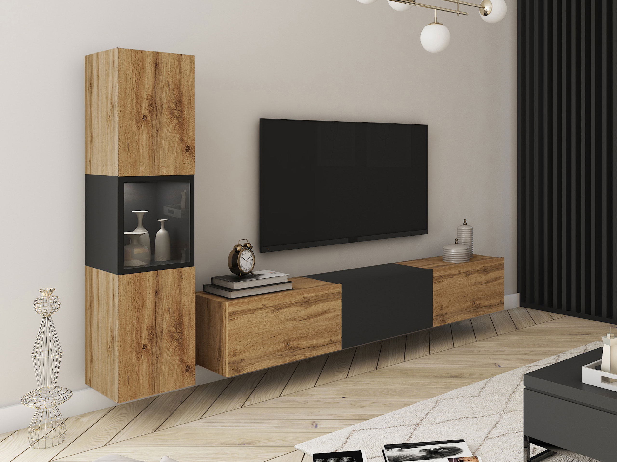 Living room set Sarasota 192 (Wotan Oak + Graphite)