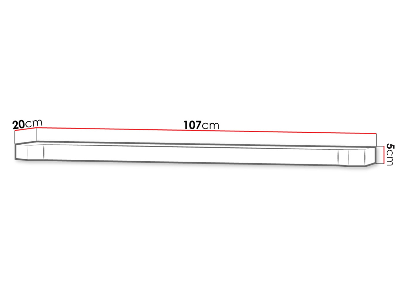 Wall shelf Lorelie 109 (Trufel oak)