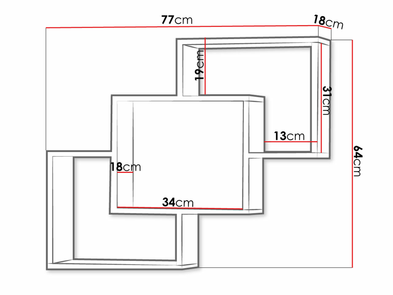 Wall shelf Lorelie 121 (Trufel oak)