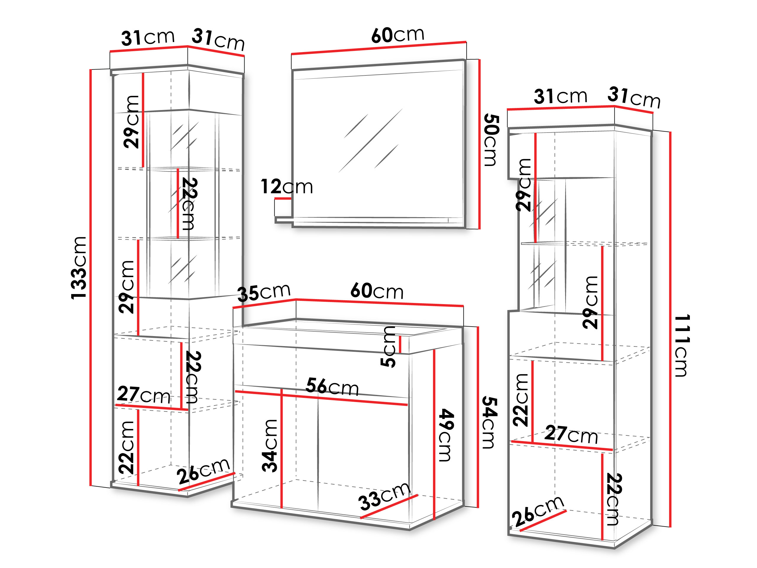 Bathroom set Sarasota 194 (Graphite)