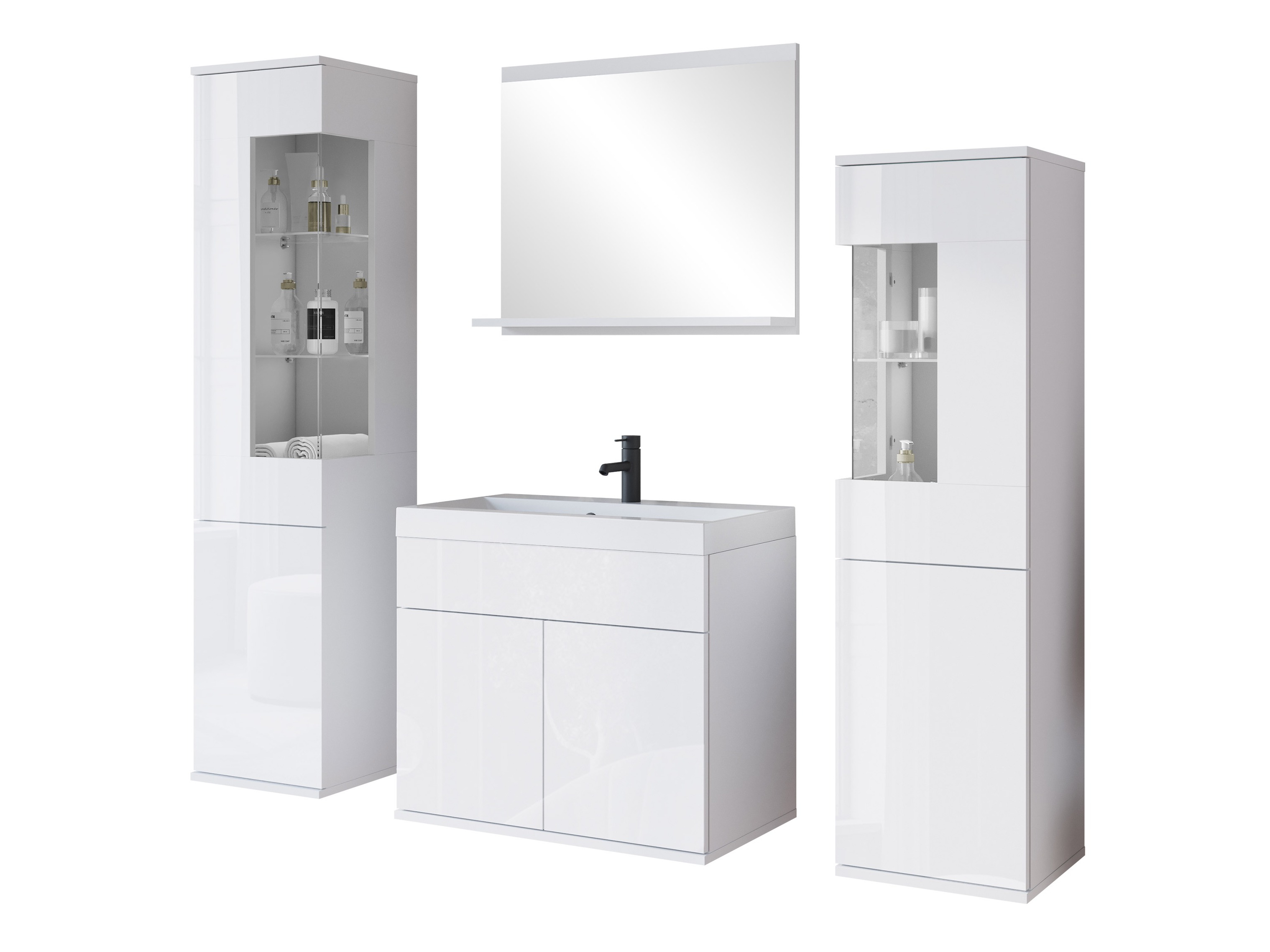 Bathroom set Sarasota 194 (White + Glossy white)