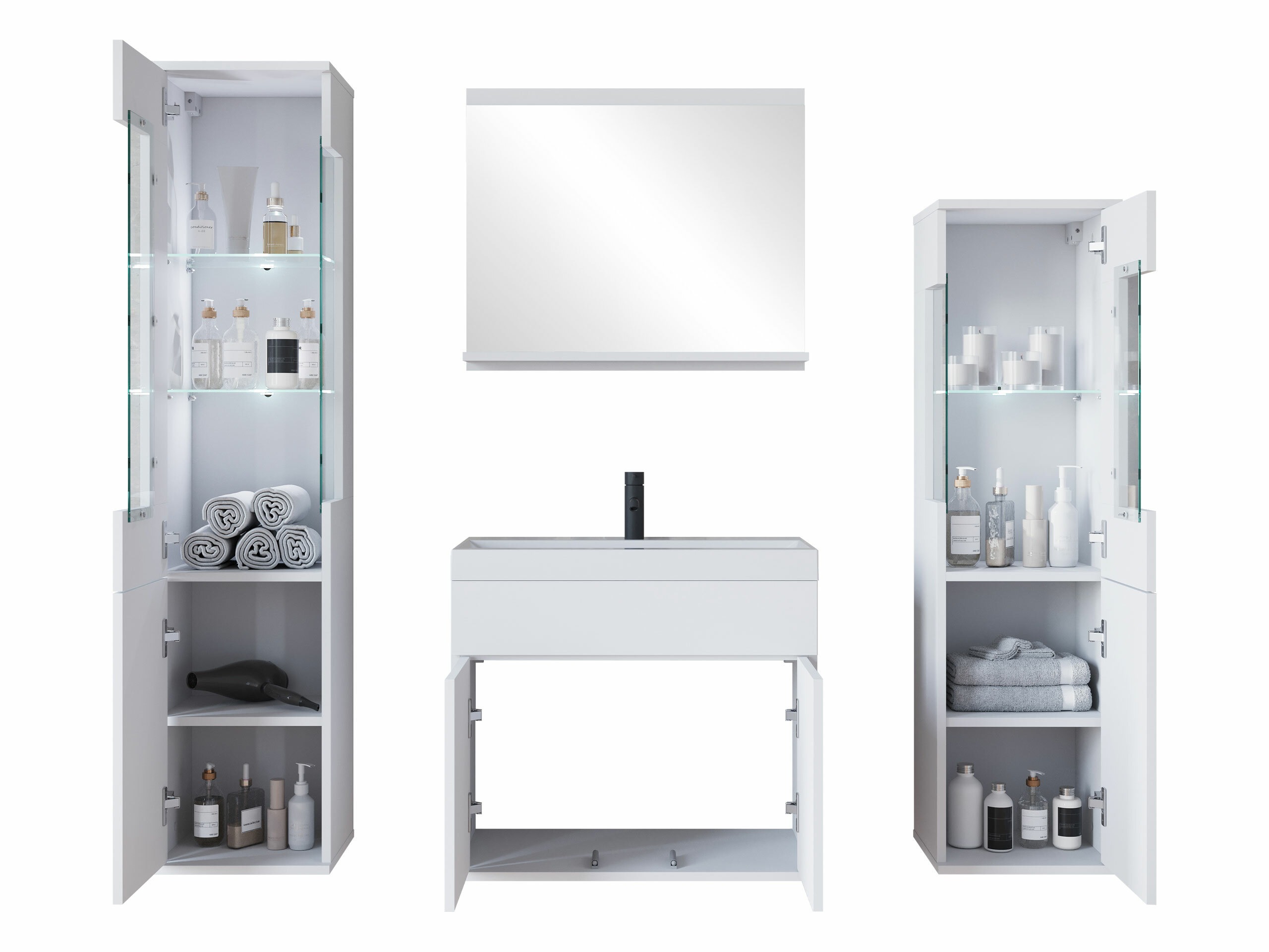 Bathroom set Sarasota 194 (White + Glossy white)