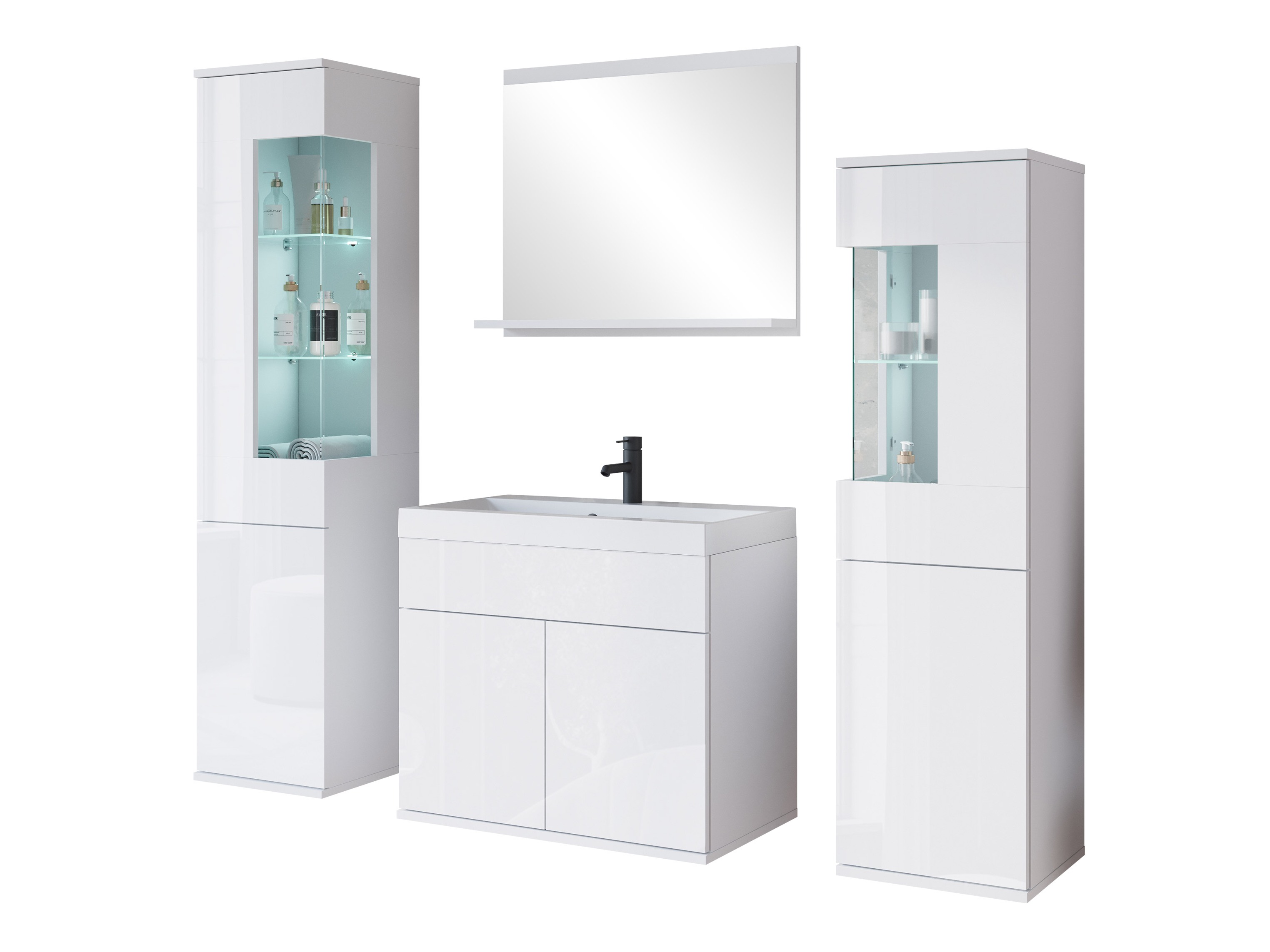 Bathroom set Sarasota 194 (White + Glossy white)