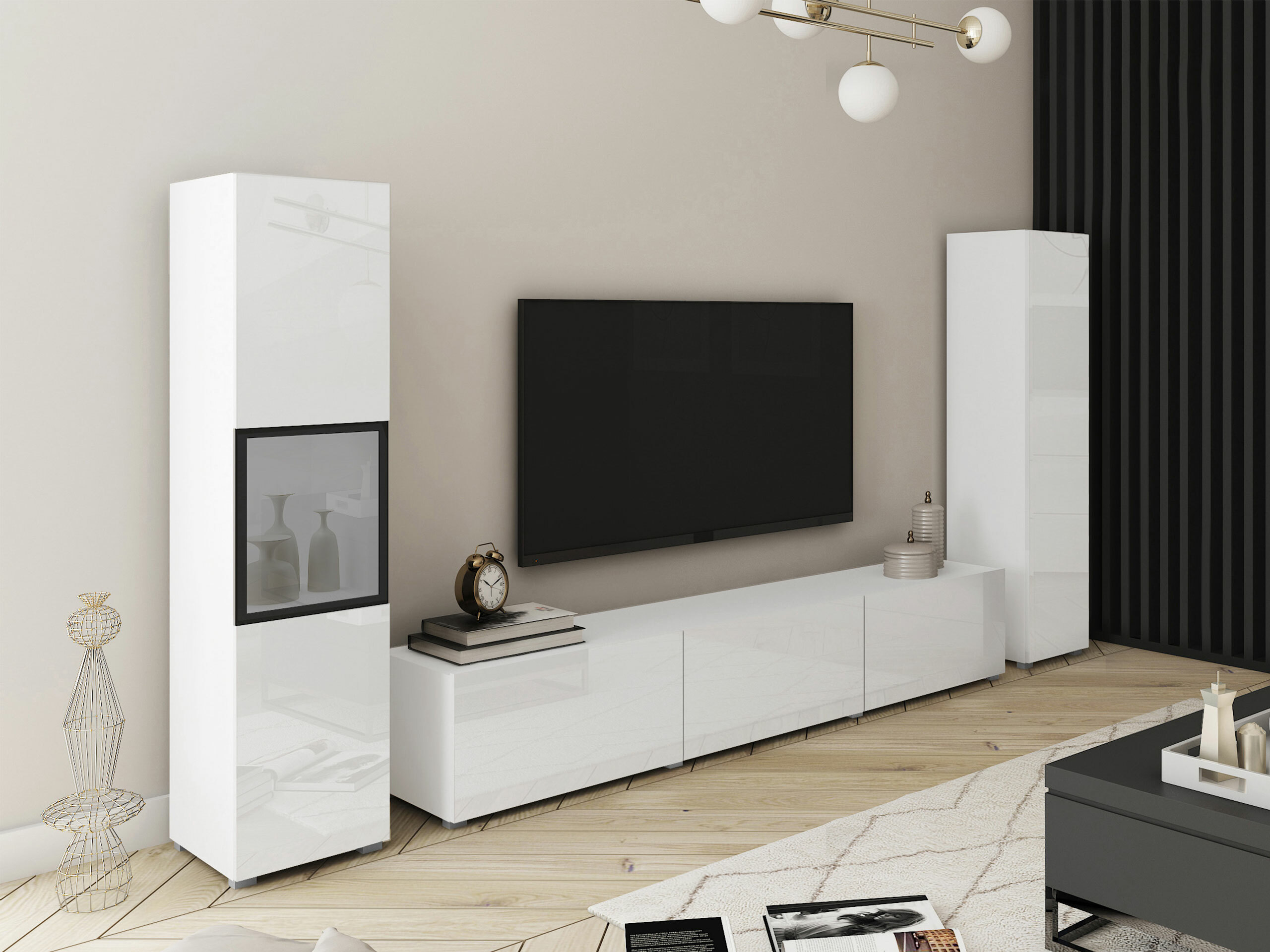 Living room set Sarasota 193 (White + Glossy white)