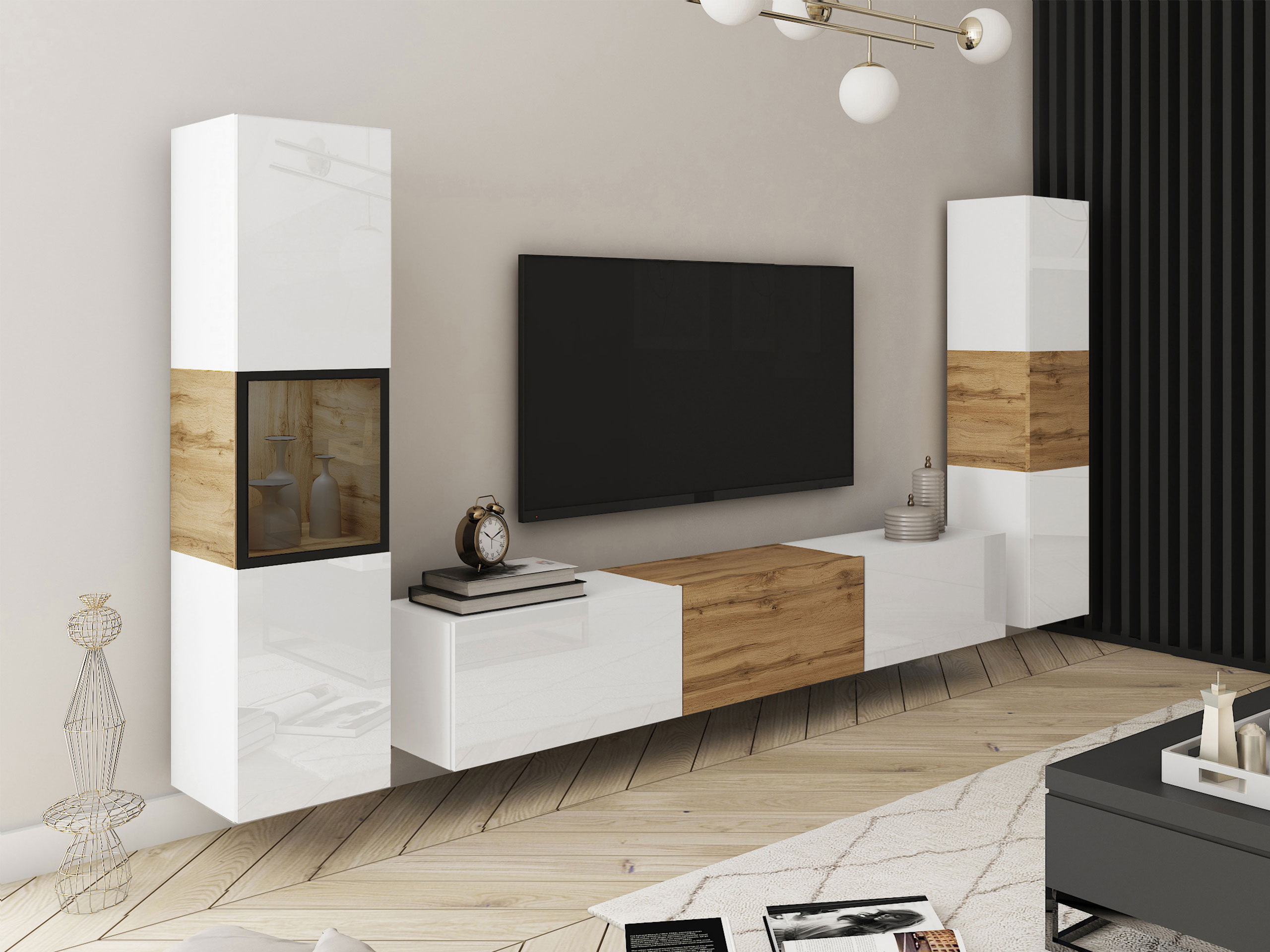 Living room set Sarasota 193 (White + Wotan Oak)