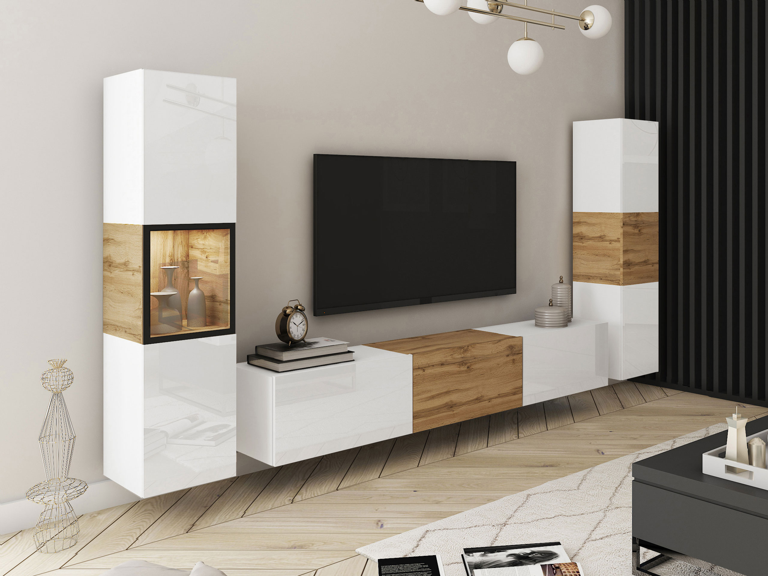 Living room set Sarasota 193 (White + Wotan Oak)