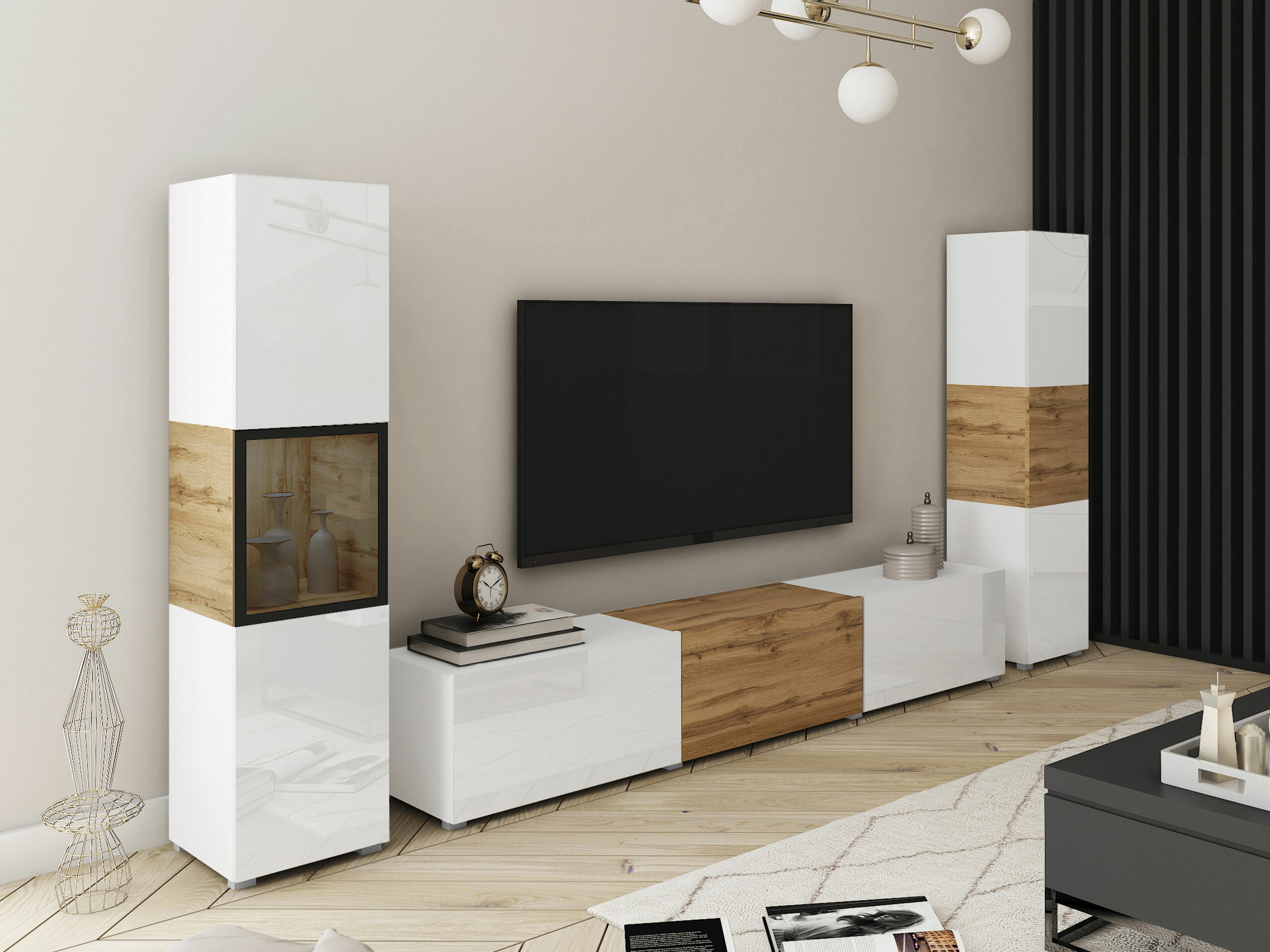 Living room set Sarasota 193 (White + Wotan Oak)