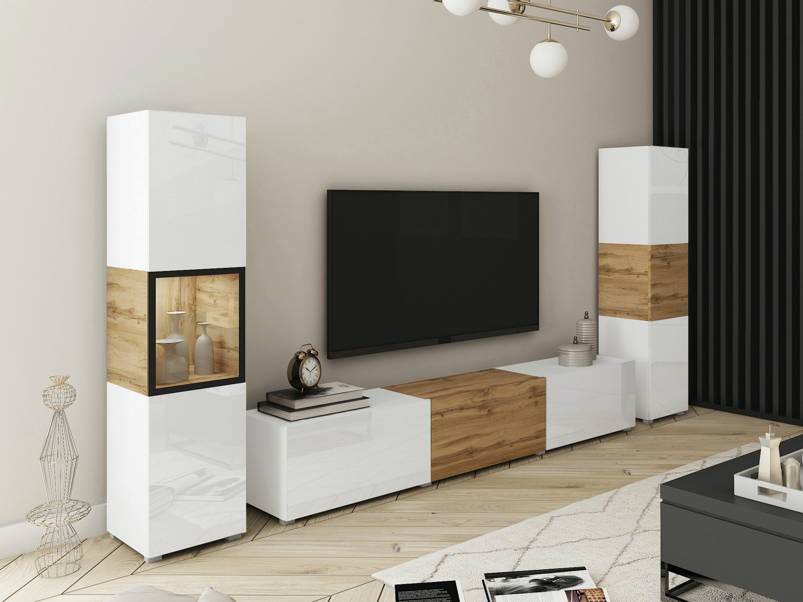 Living room set Sarasota 193 (White + Wotan Oak)