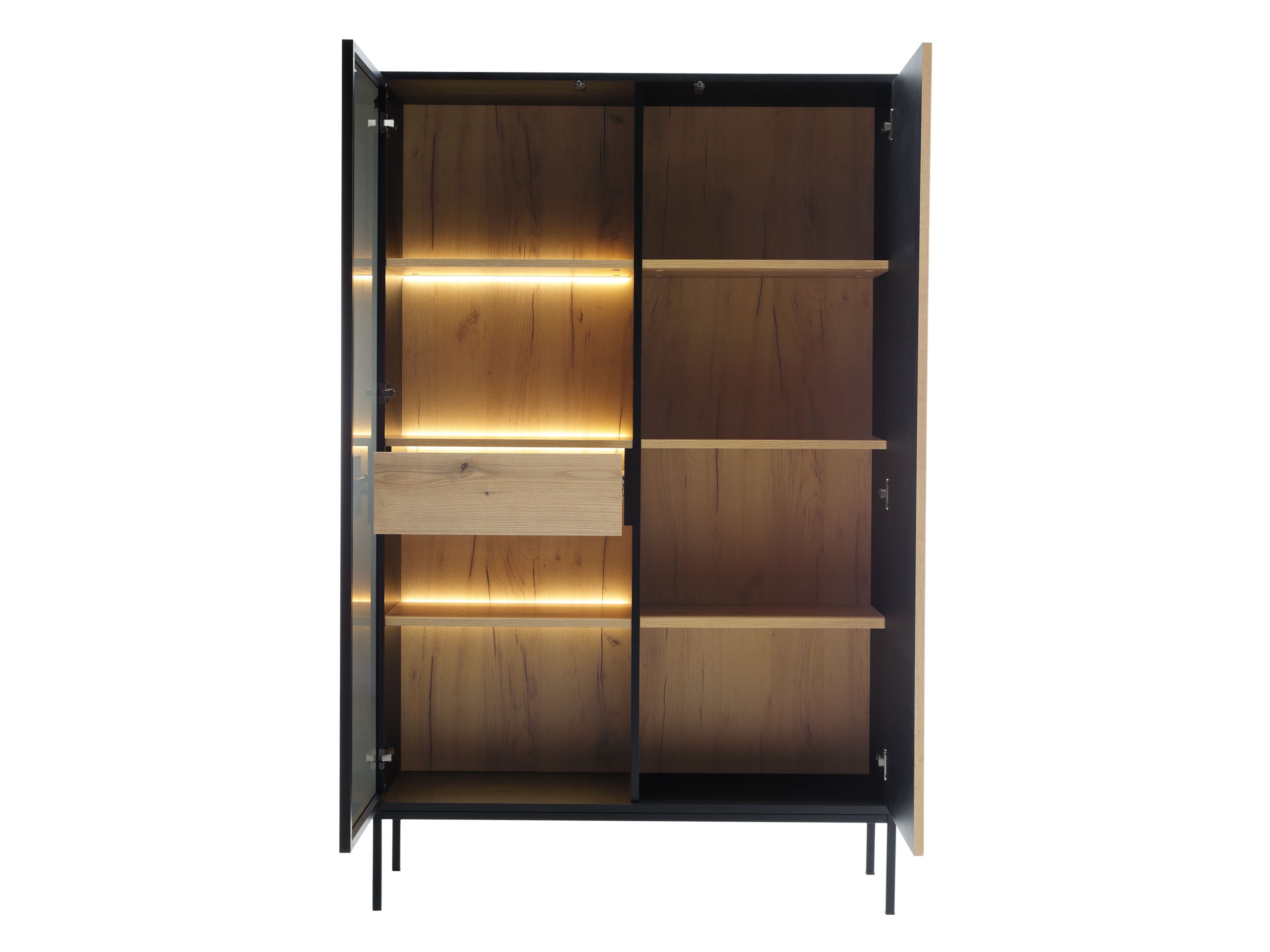 Living room set Soferi 113 (Black + Wotan Oak)