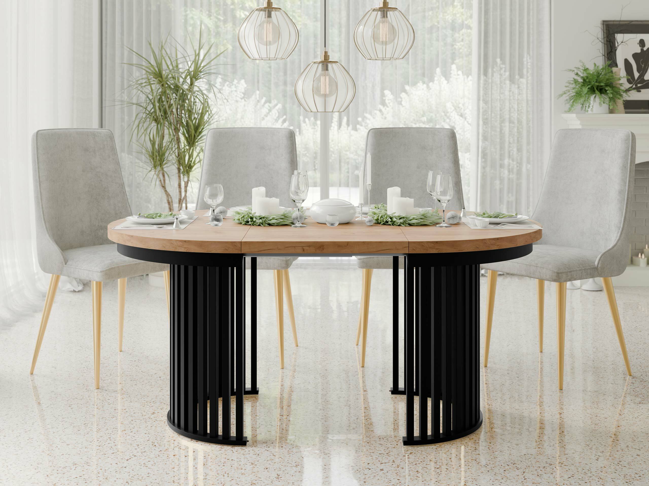 Table Racine 145 (Craft golden oak + Black)