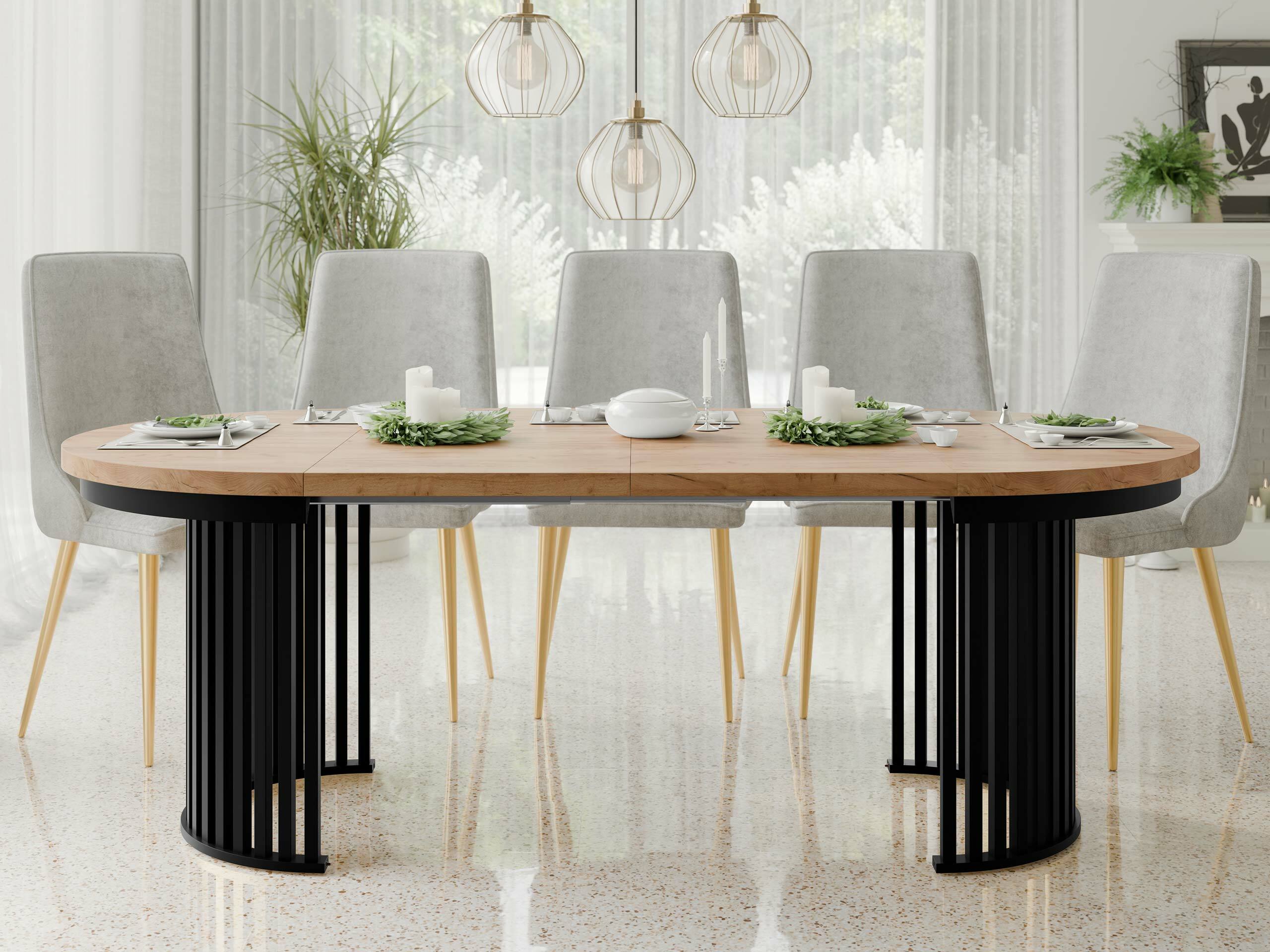 Table Racine 145 (Craft golden oak + Black)