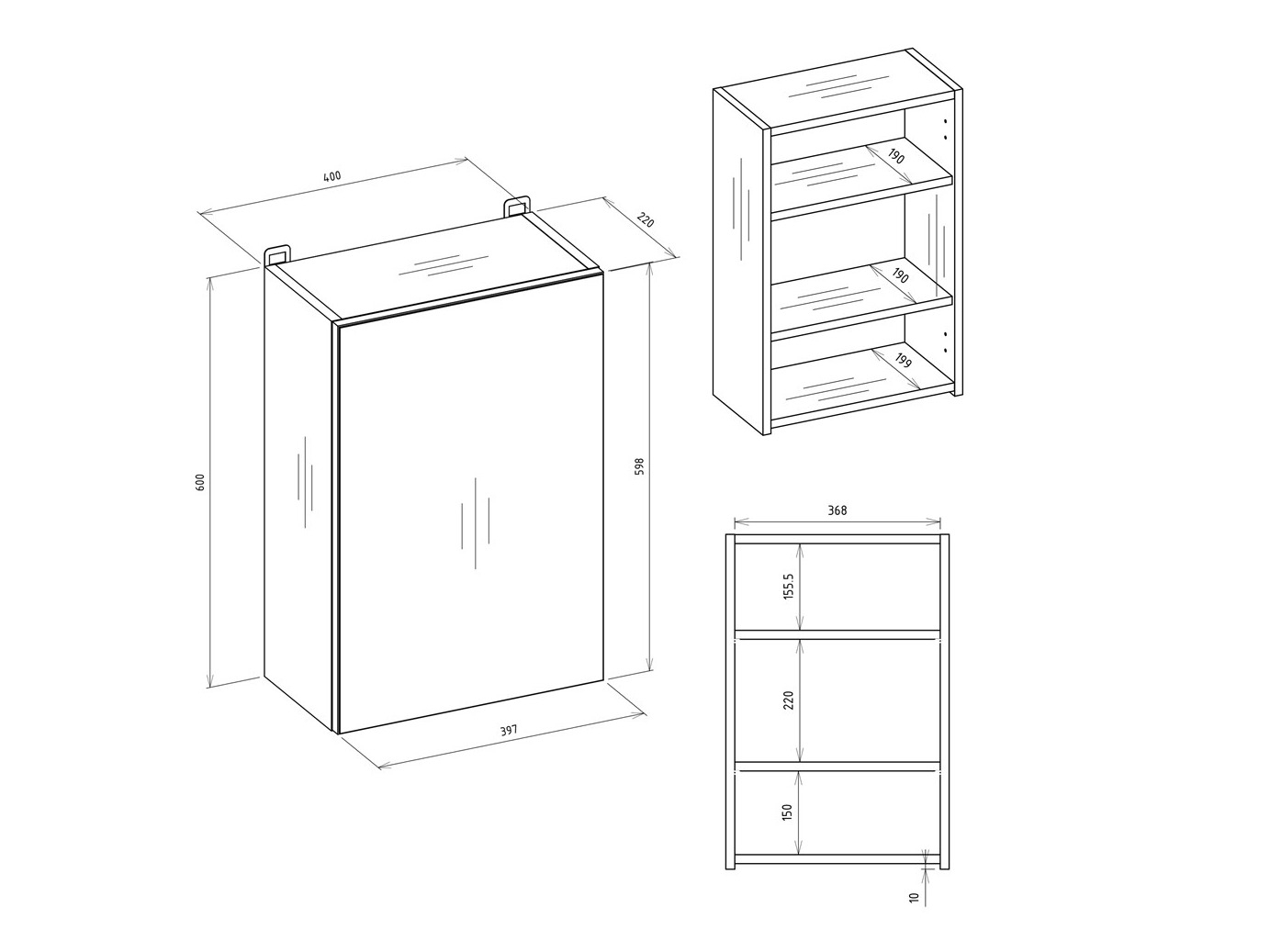 Bathroom mirror cabinet Balelbo 100 (Artisan oak)