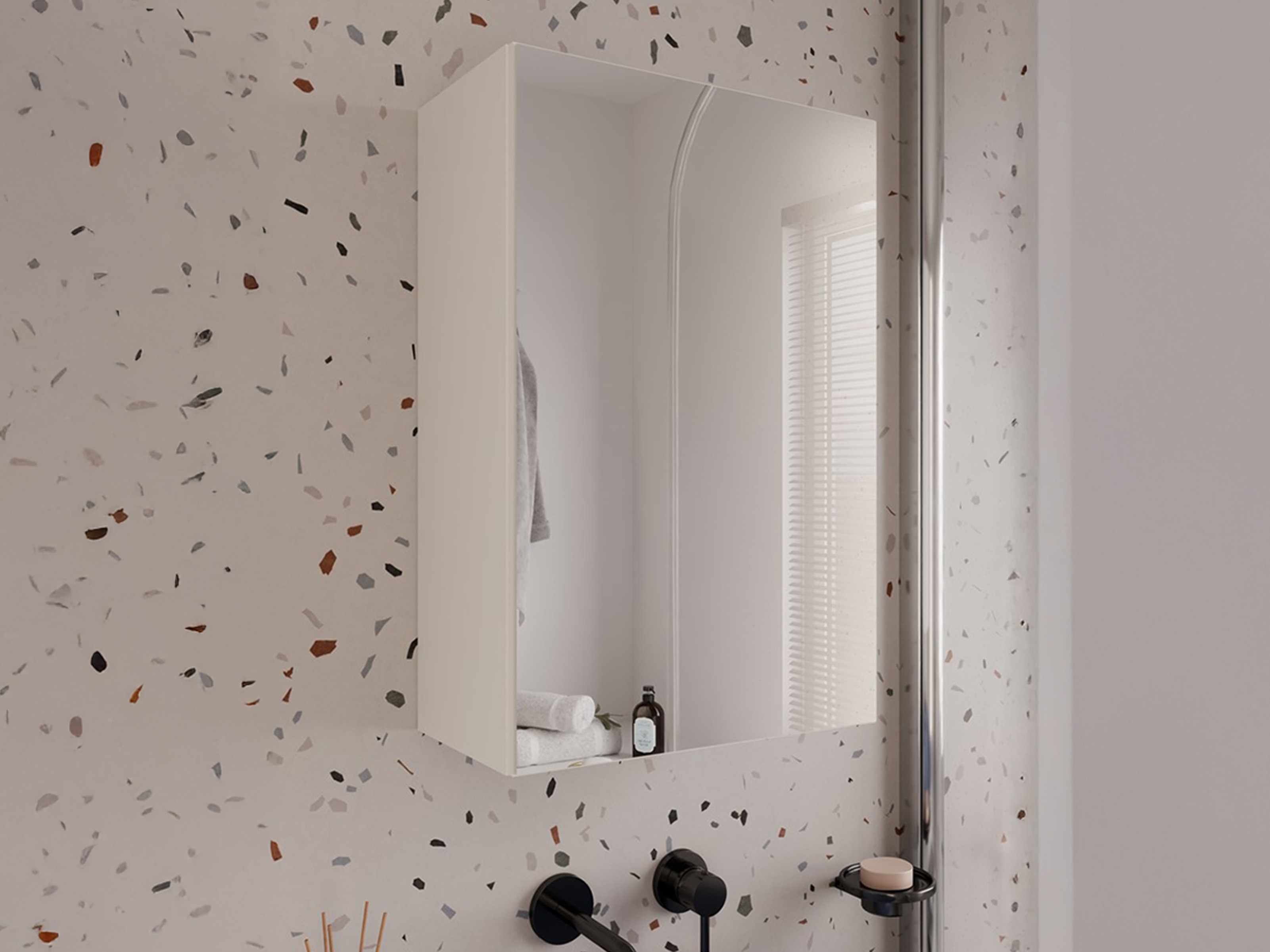 Bathroom mirror cabinet Balelbo 100 (Cashmere)