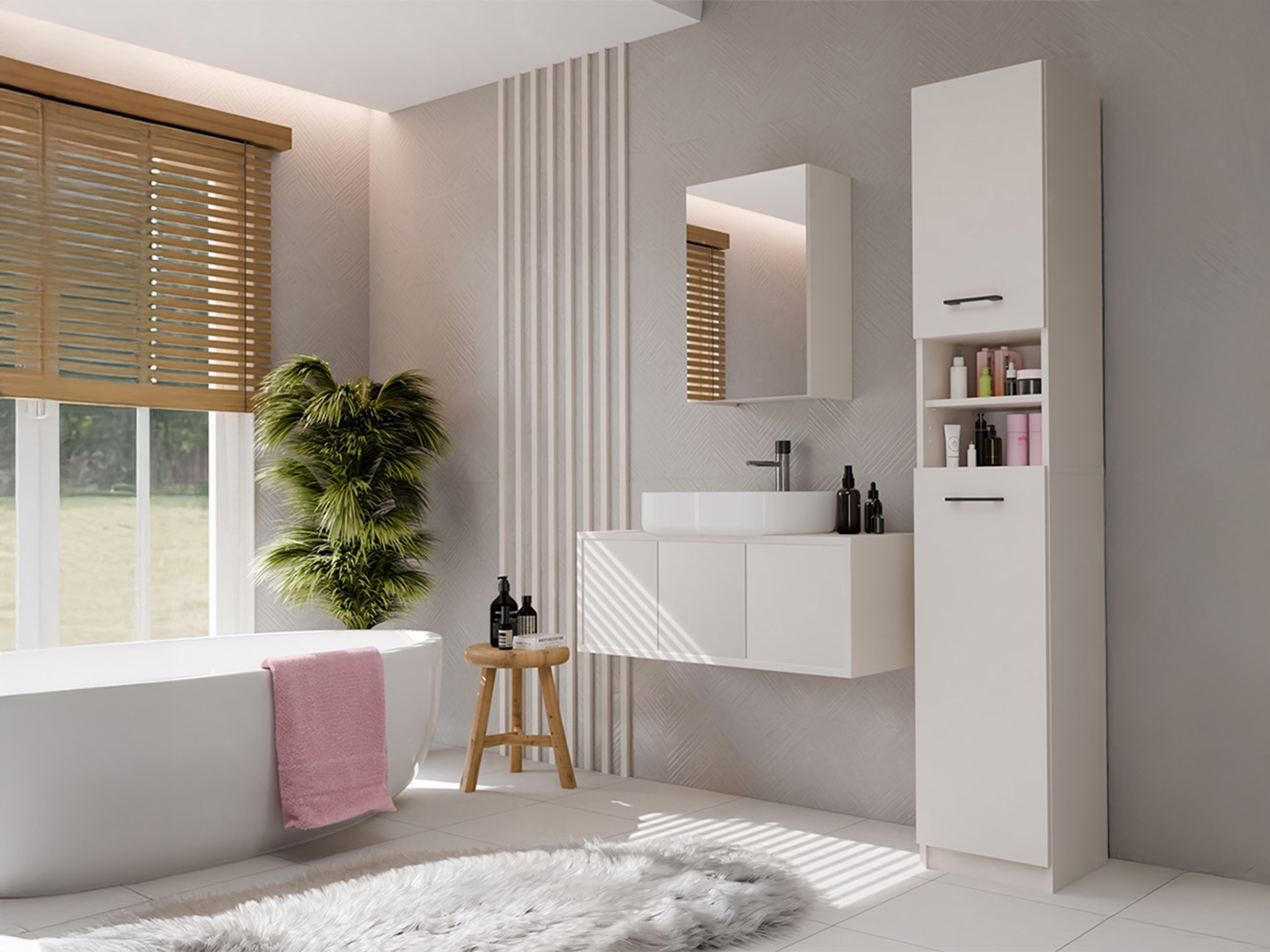 Bathroom mirror cabinet Balelbo 100 (Cashmere)