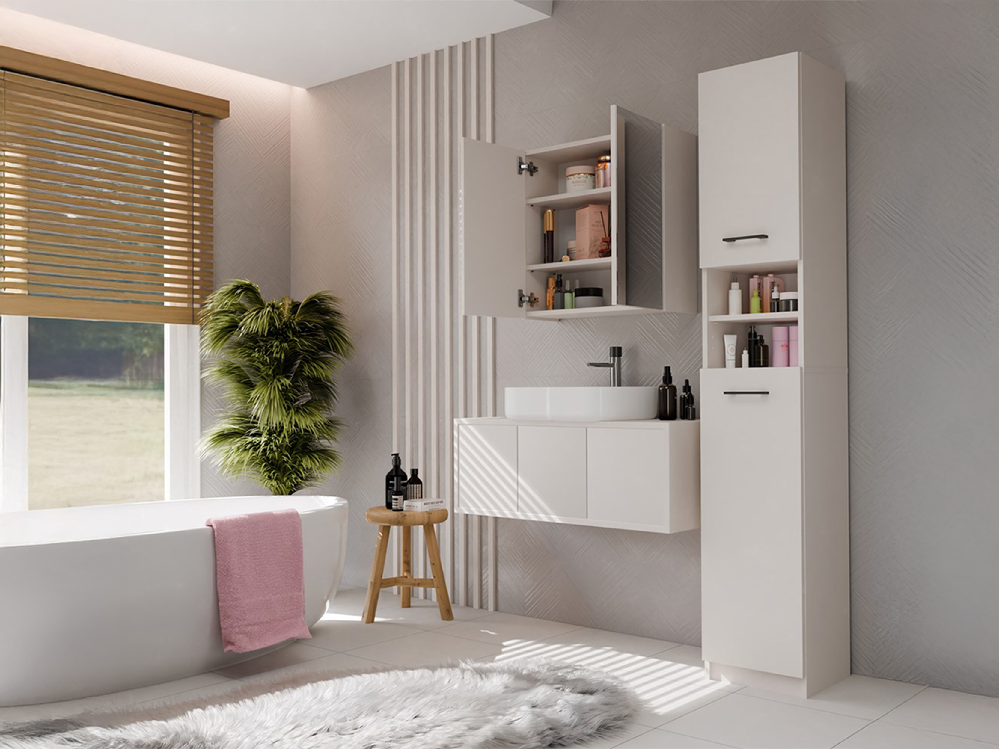 Bathroom mirror cabinet Balelbo 101 (Cashmere)