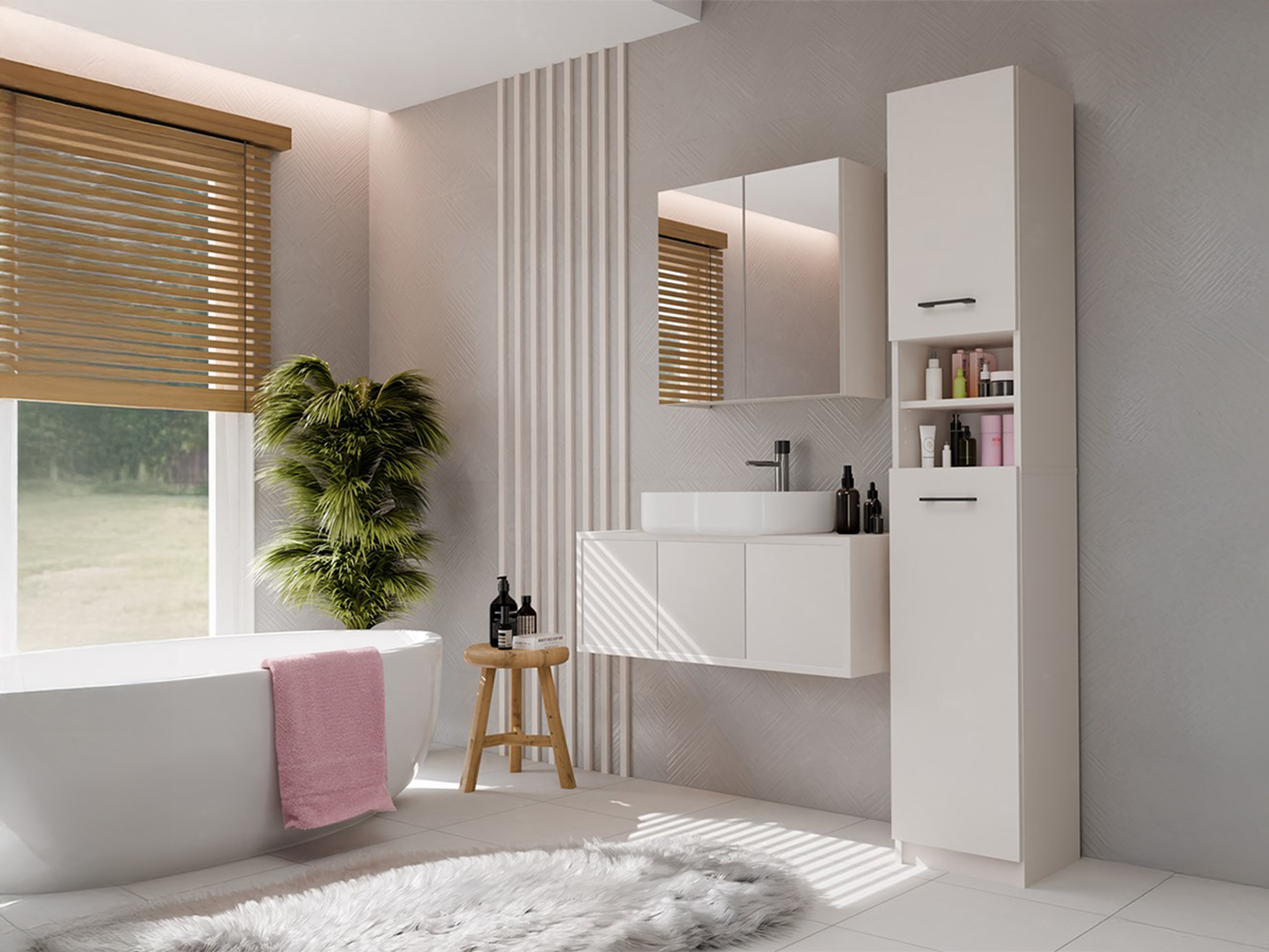 Bathroom mirror cabinet Balelbo 101 (Cashmere)