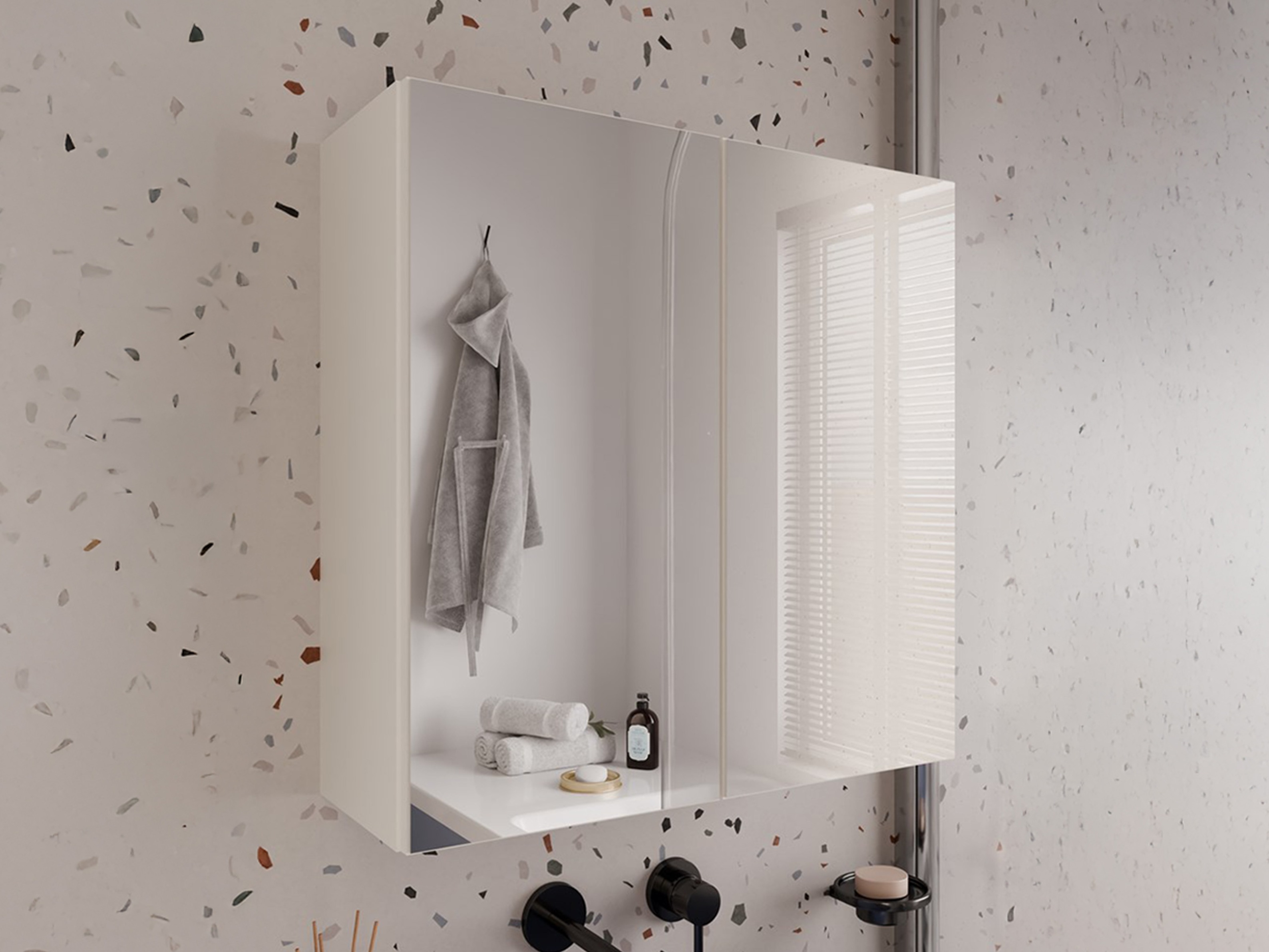 Bathroom mirror cabinet Balelbo 101 (Cashmere)