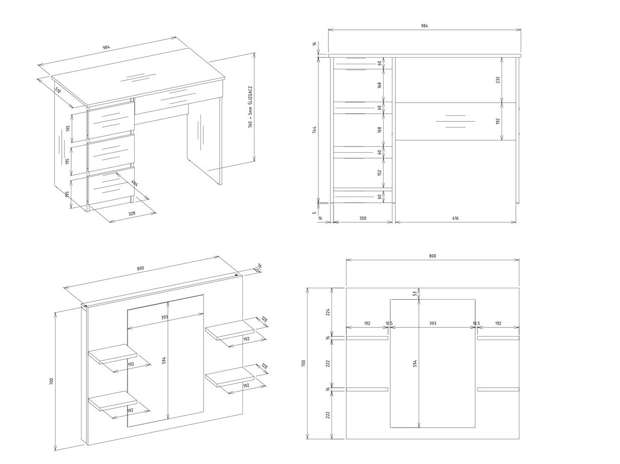 Dressing table Mandeville 351 (Left)
