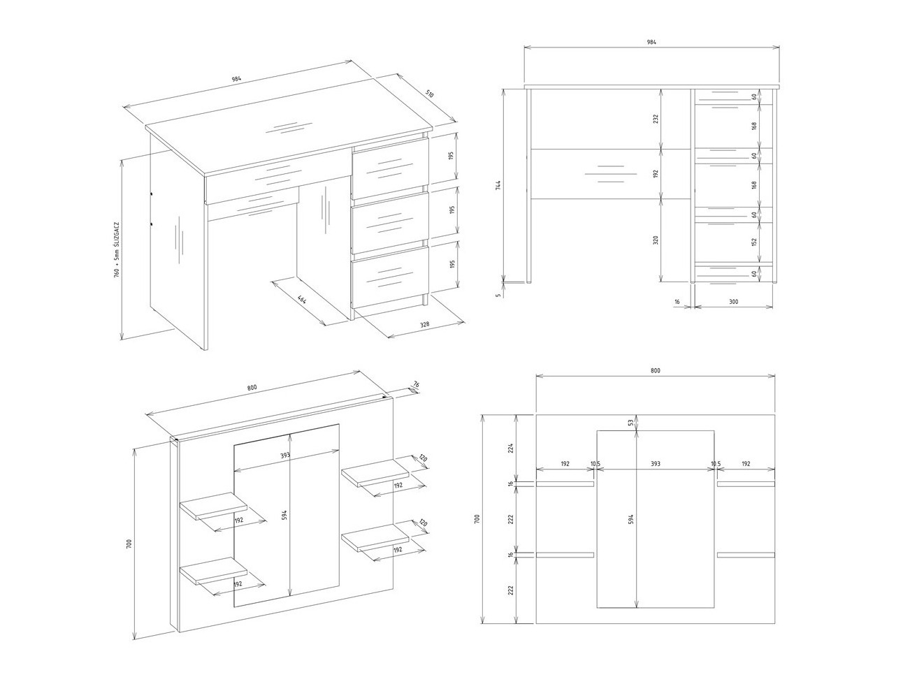 Dressing table Mandeville 351 (Right)