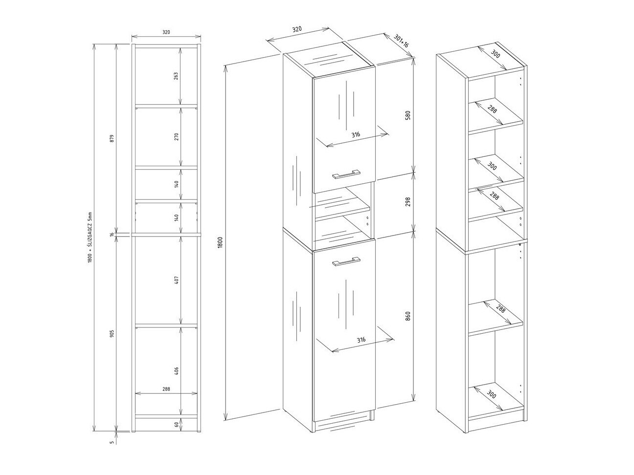 Standing bathroom cabinet Mandeville 152 (Cashmere)
