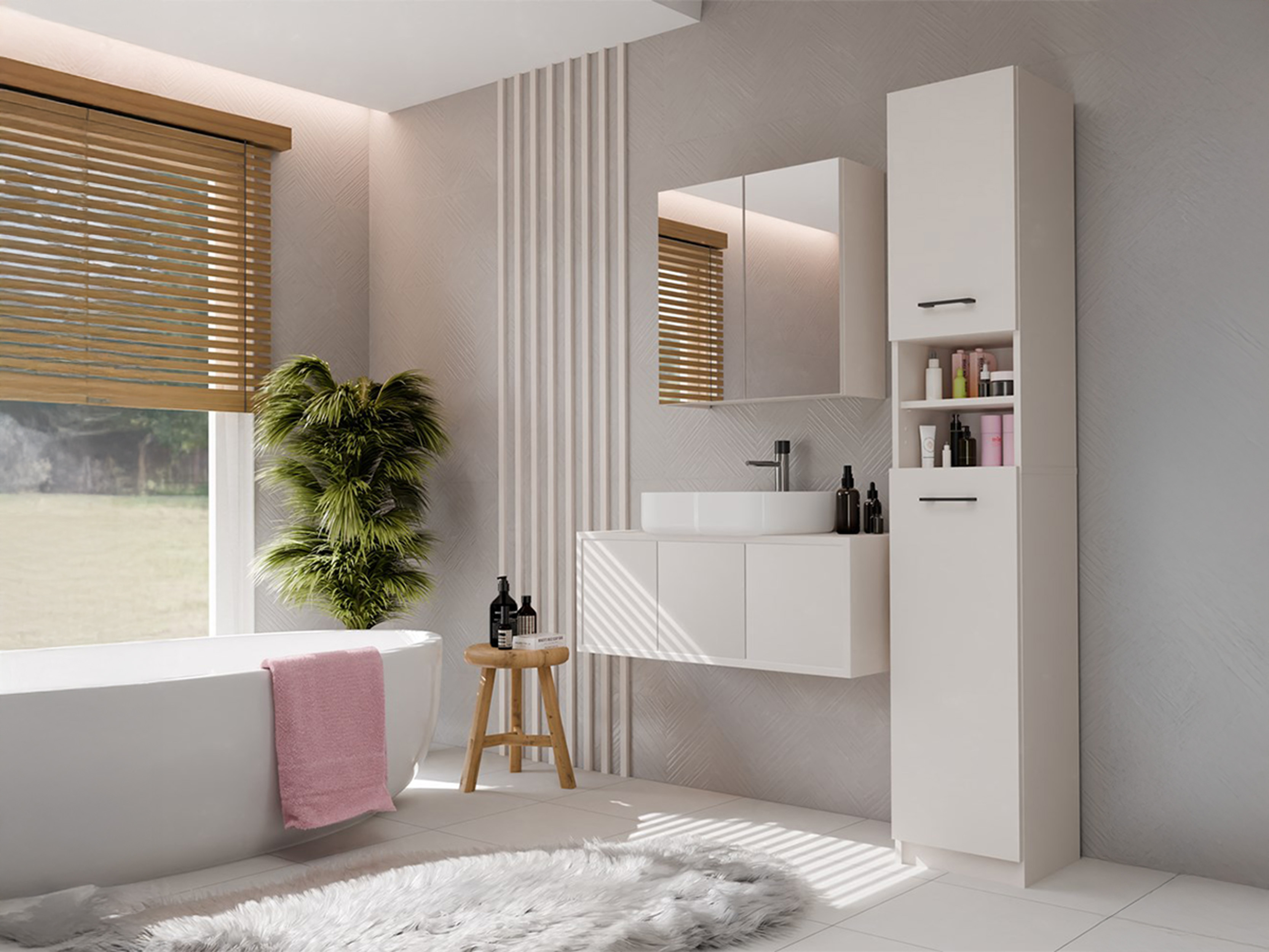 Standing bathroom cabinet Mandeville 152 (Cashmere)