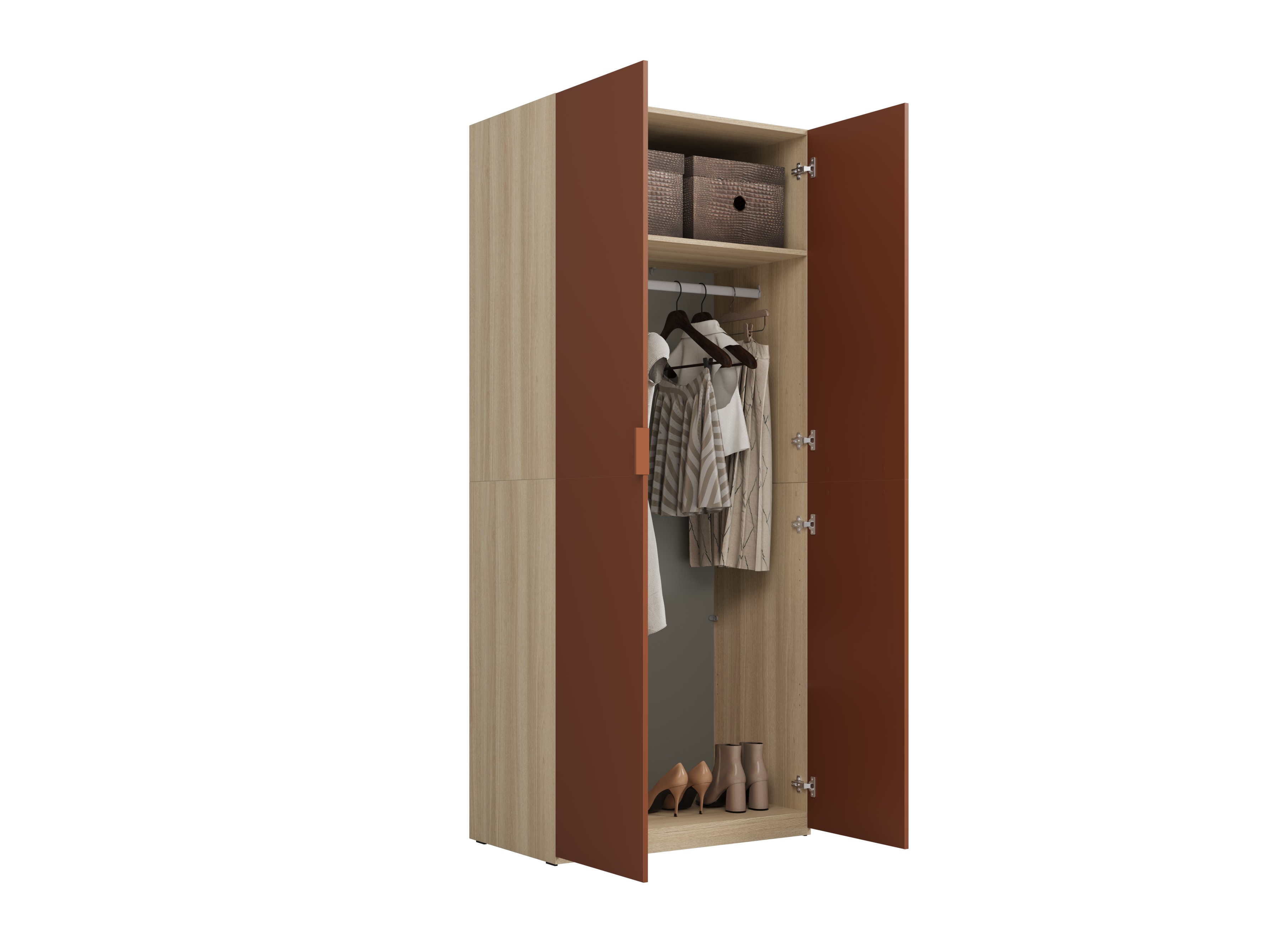Wardrobe Austin 387 (Orange + Oak)