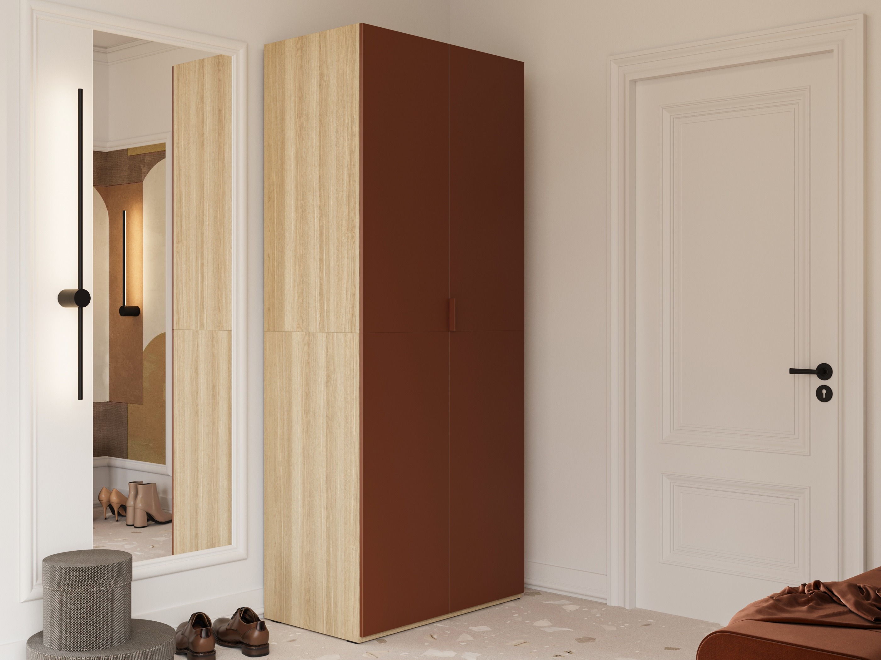Wardrobe Austin 387 (Orange + Oak)