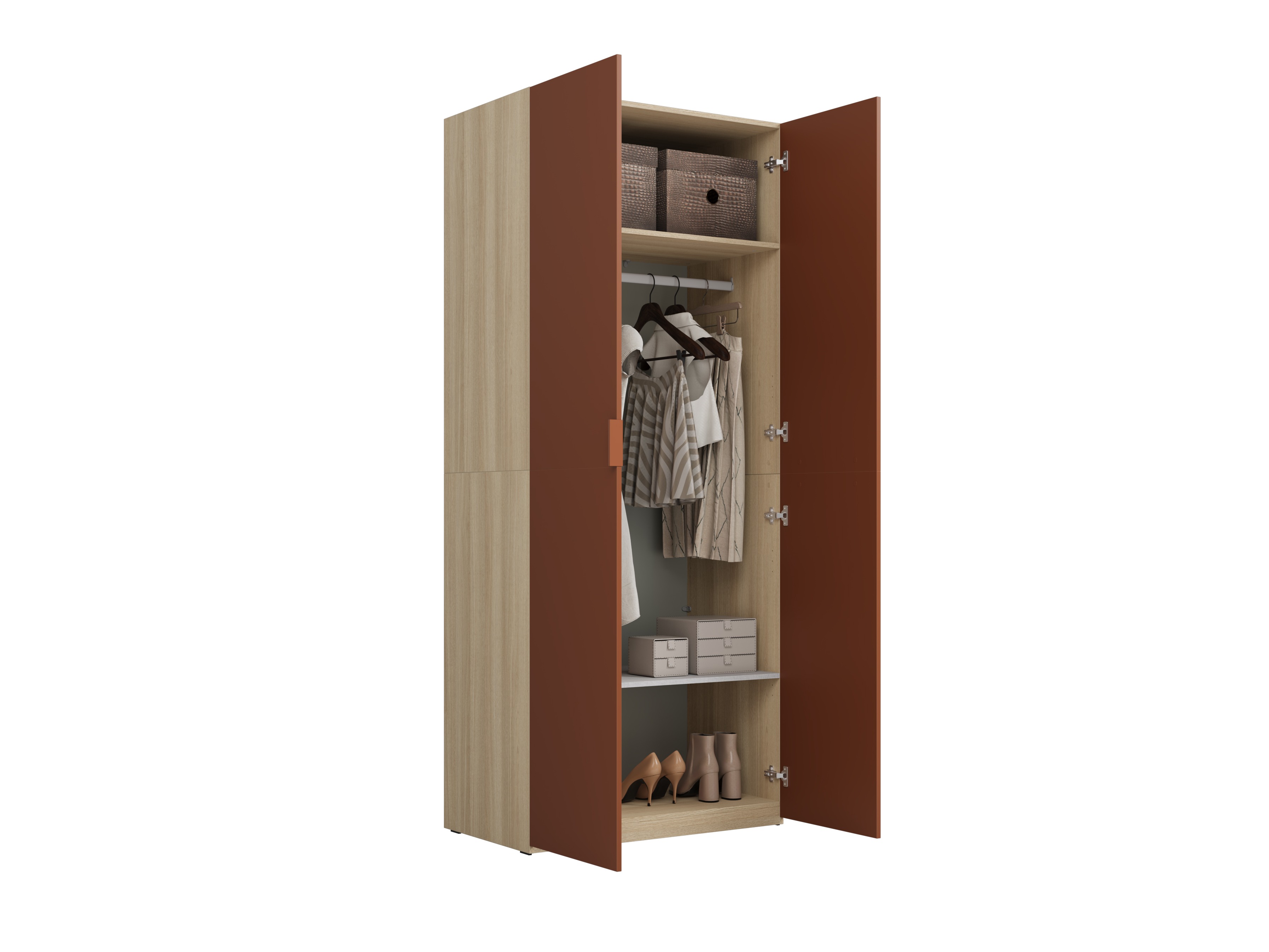 Wardrobe Austin 387 (Orange + Oak)
