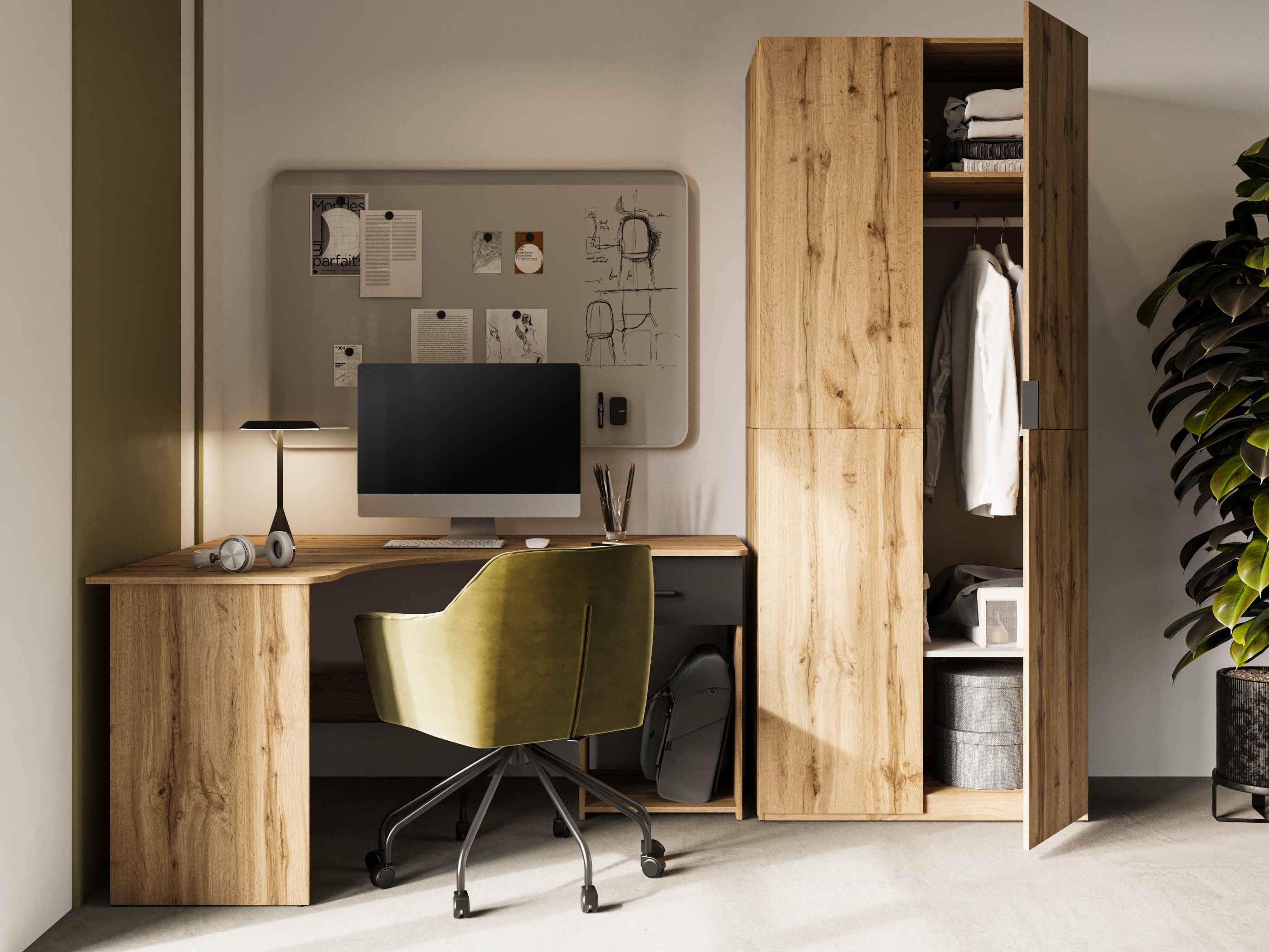 Wardrobe Austin 387 (Wotan Oak)