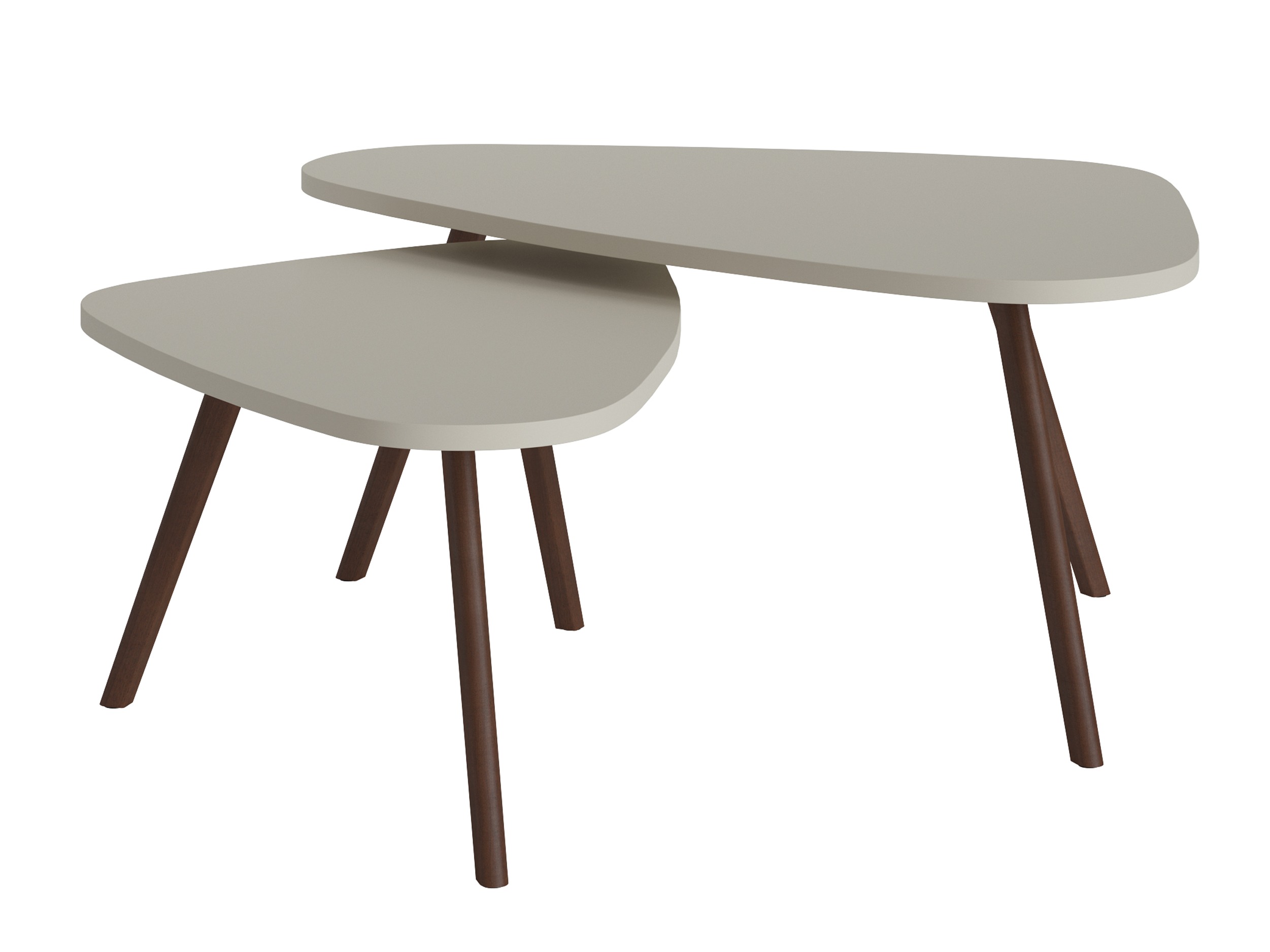 Coffee table set Ontario 202 (Cashmere + Walnut)