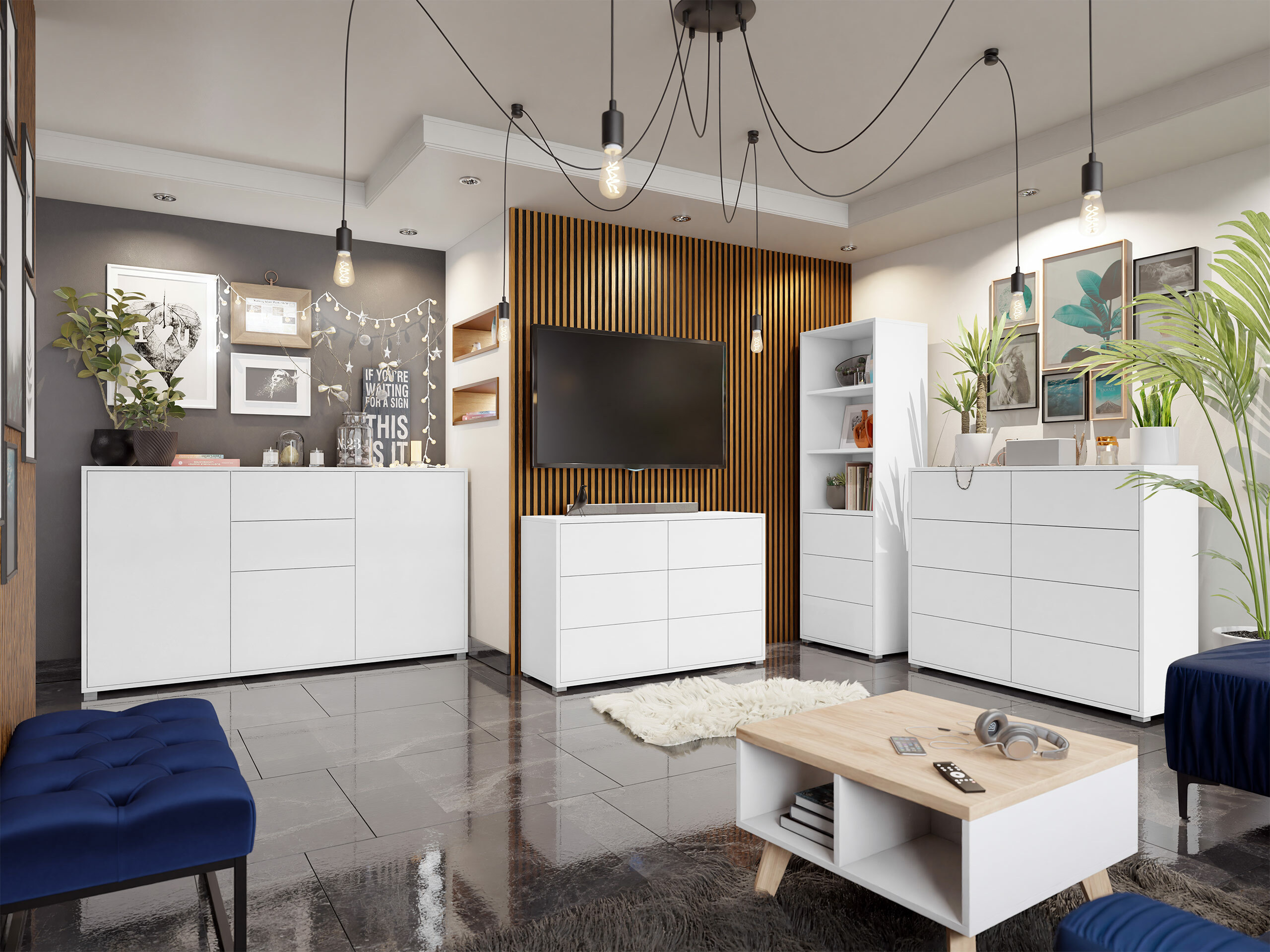 Living room set Comfivo Tutela II (White)