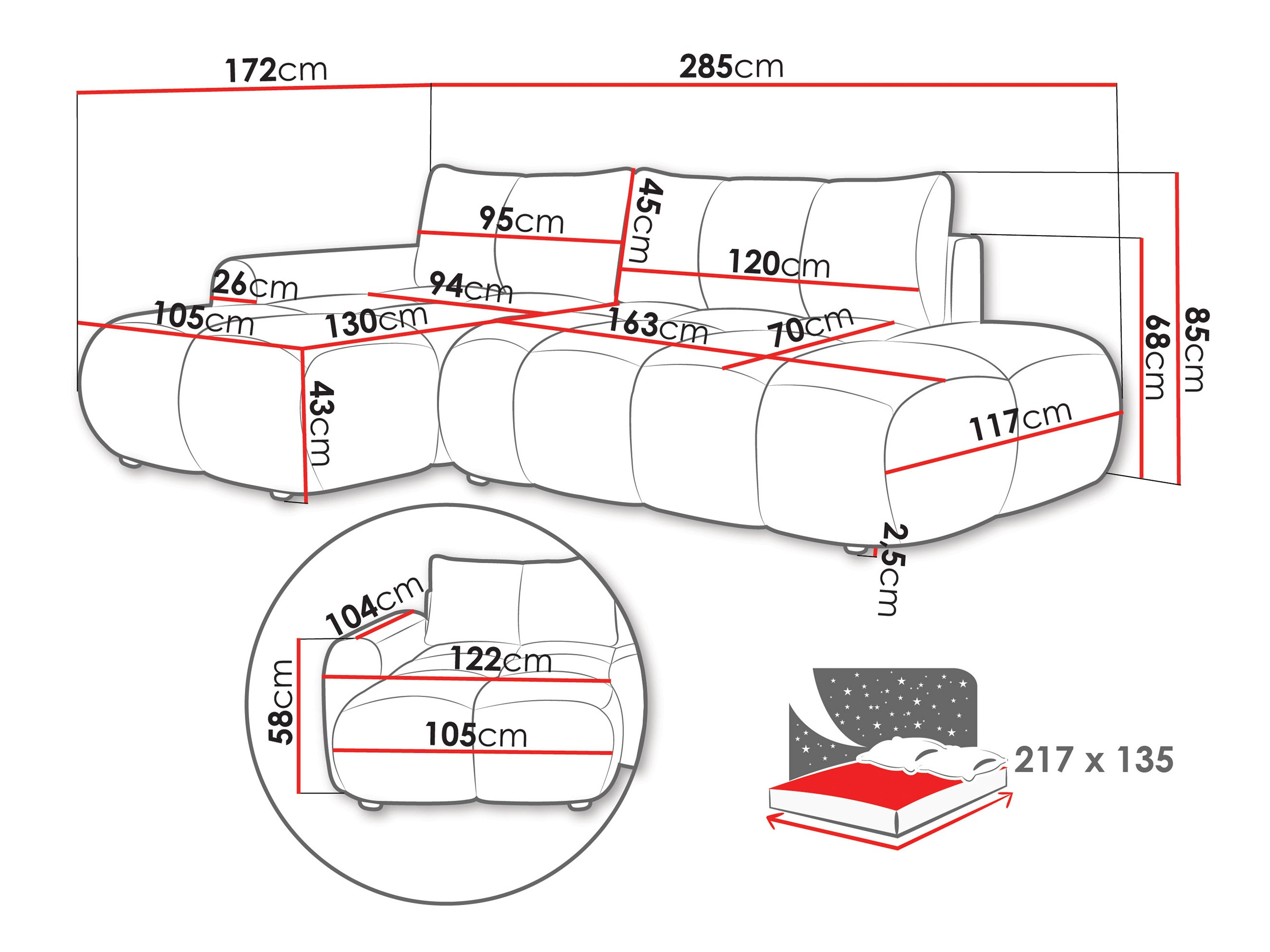 Corner sofa TrendyNest Ansera (Flow 02)