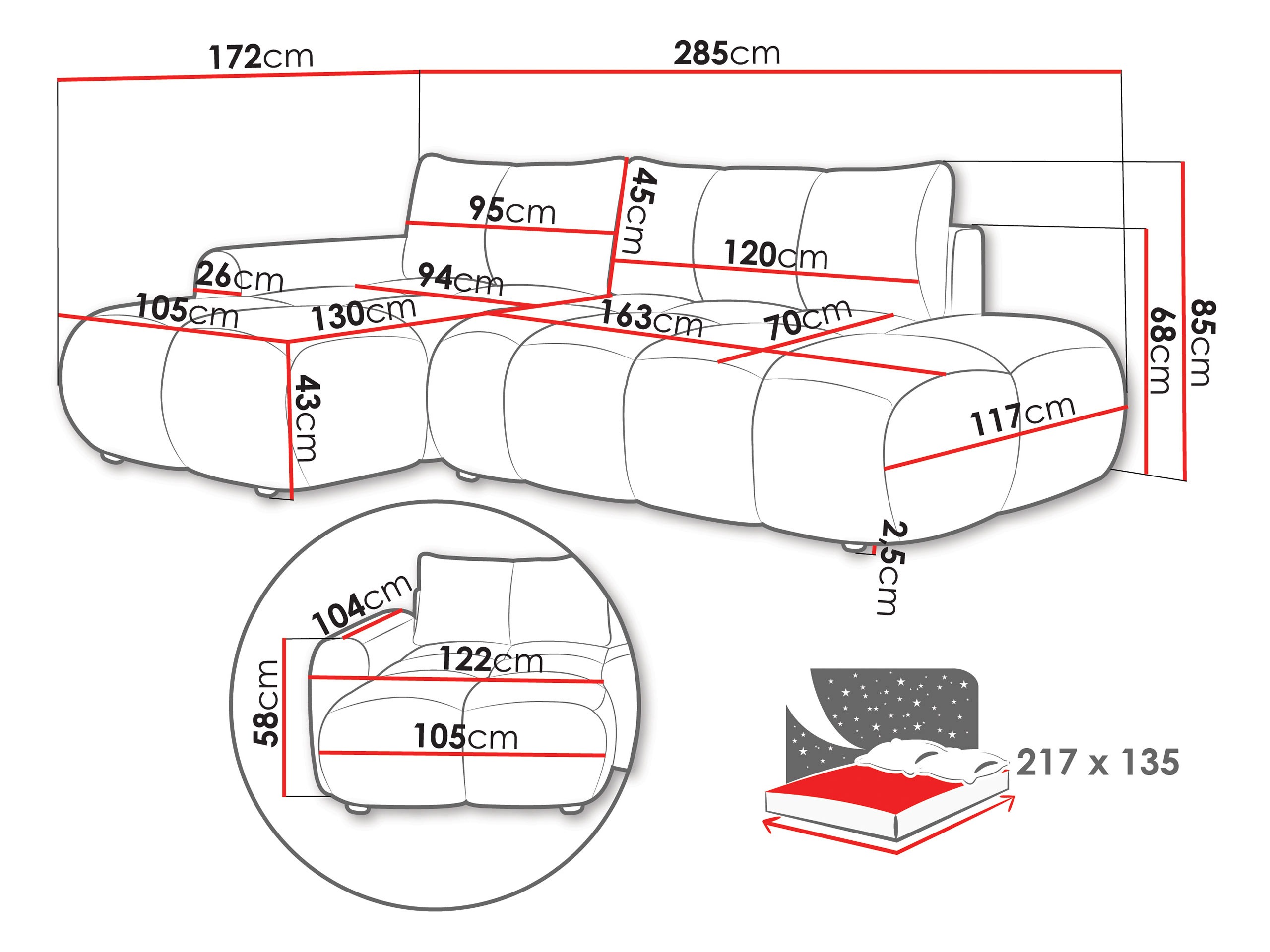 Corner sofa TrendyNest Ansera (Flow 21)