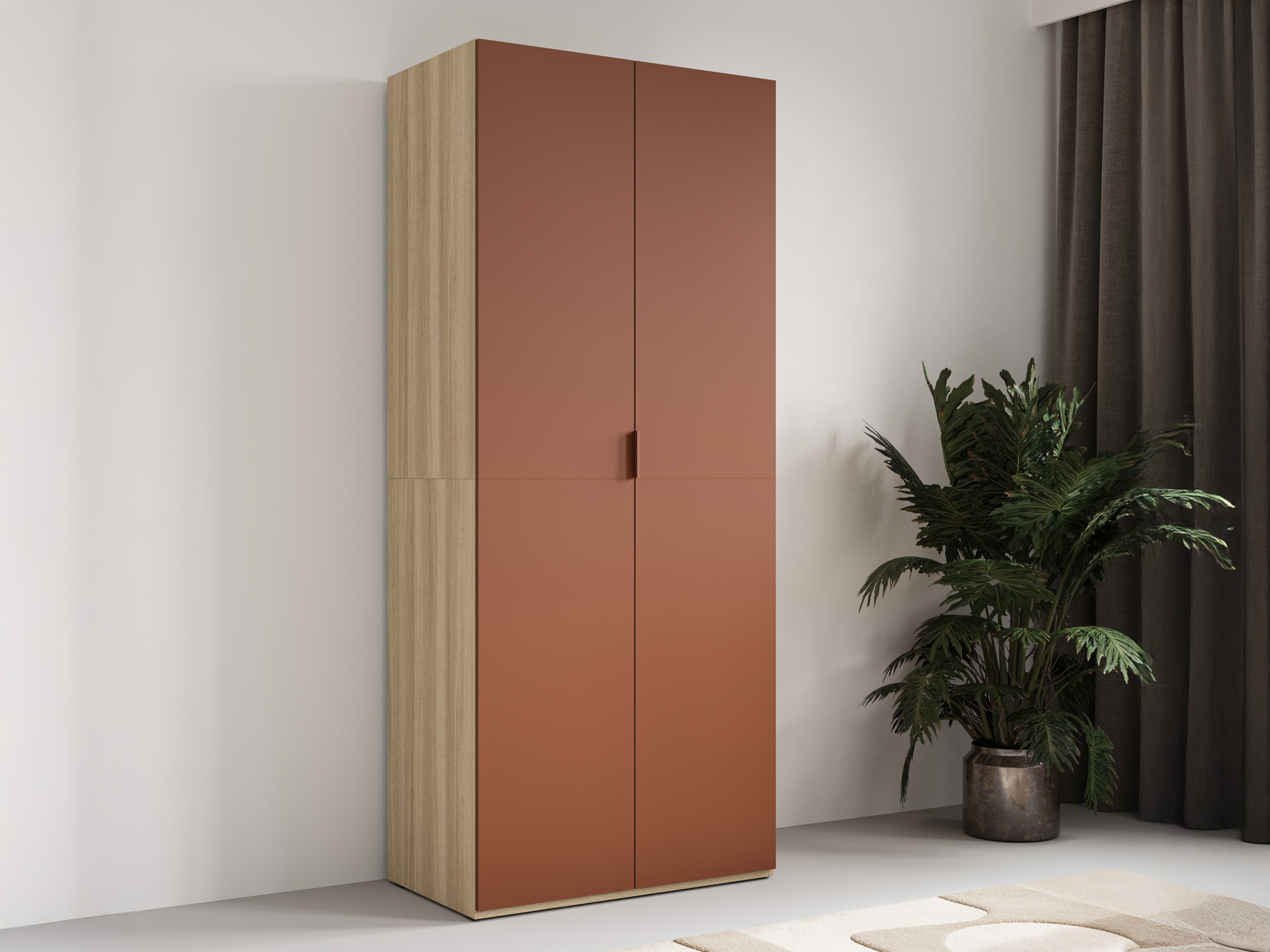 Wardrobe Austin 387 (Orange + Oak)