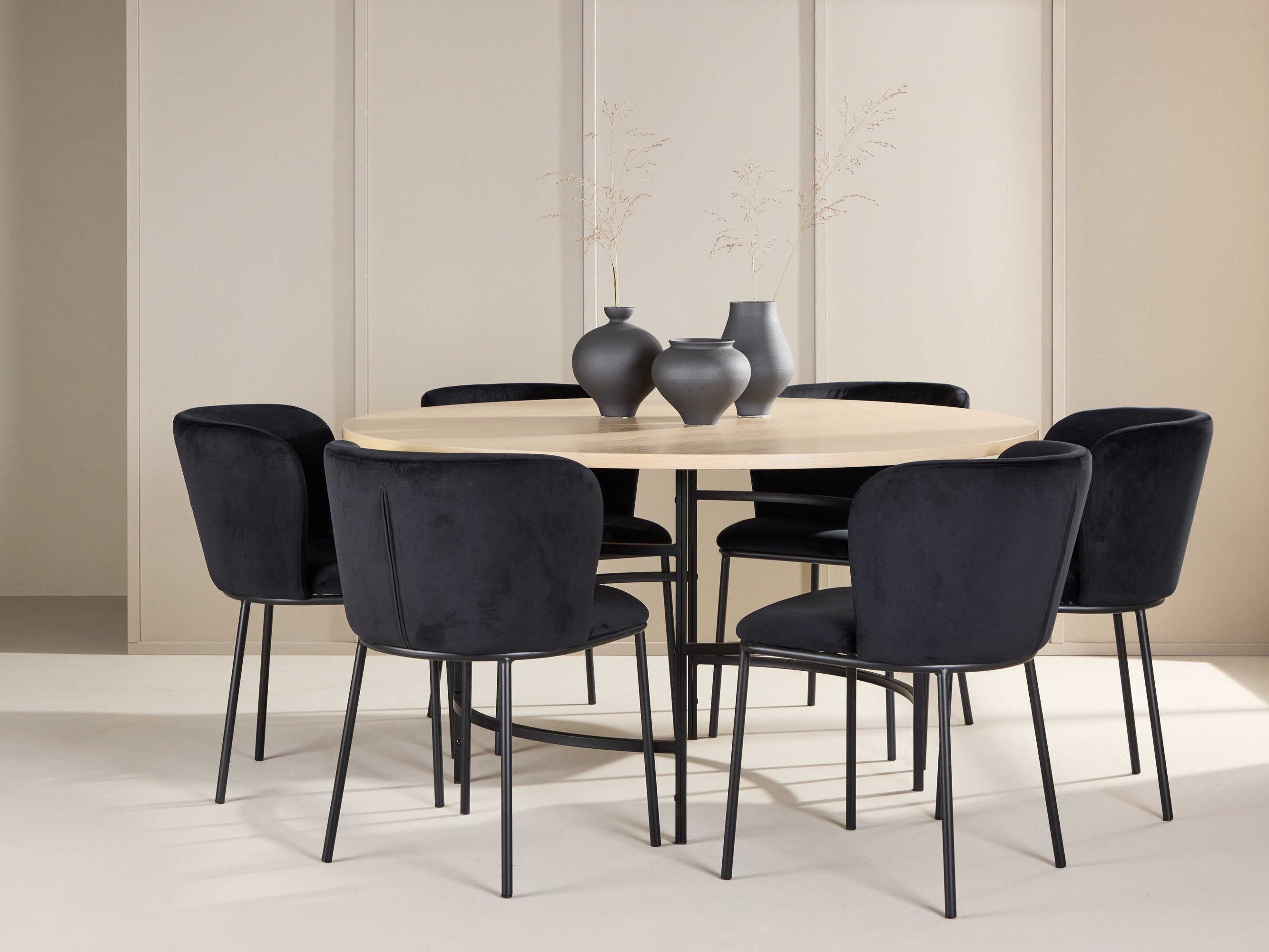 Dining set Dallas 5015 (Light brown + Black)