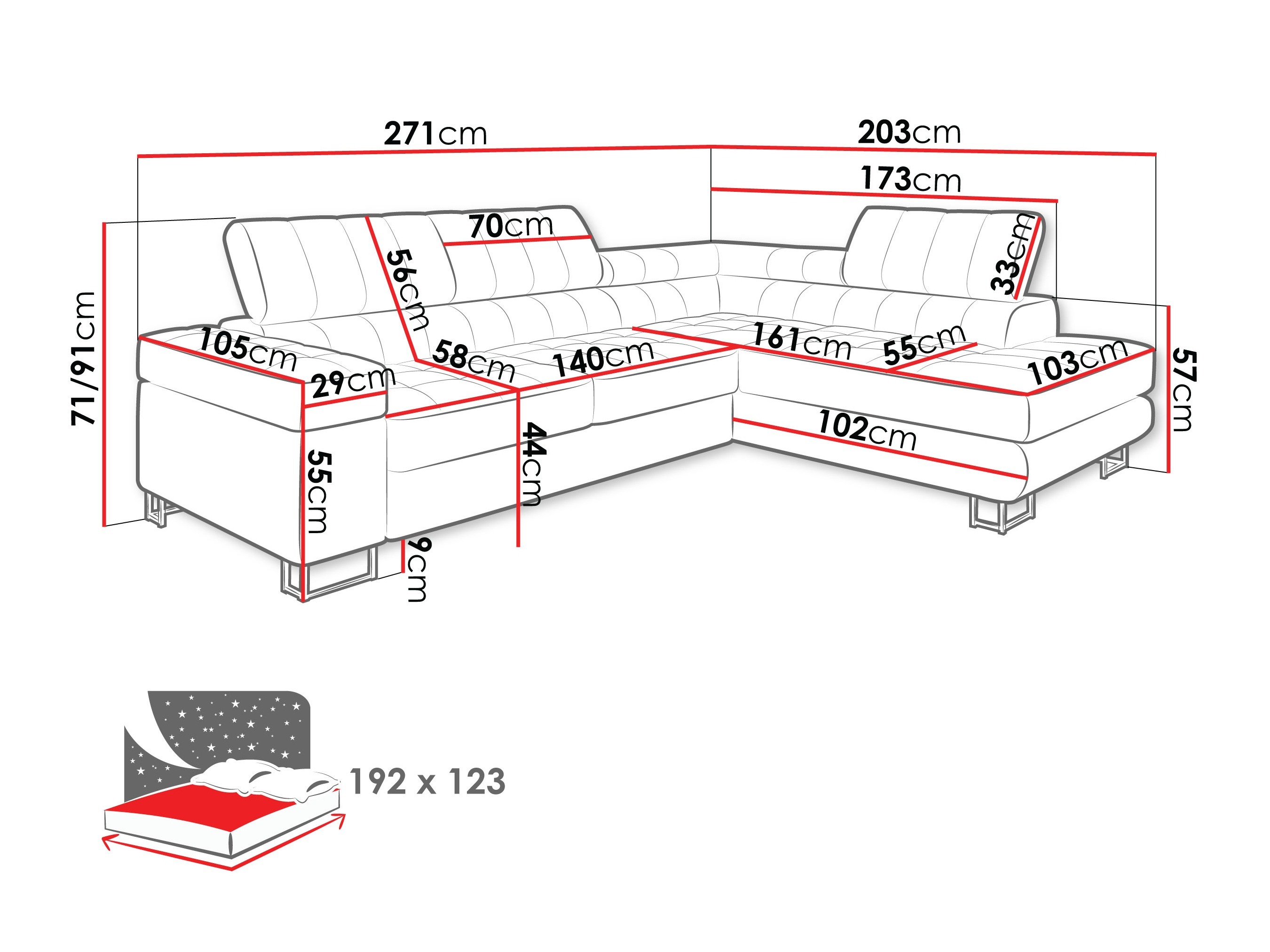 Corner sofa Comfivo Anima (Nazar 225.02)