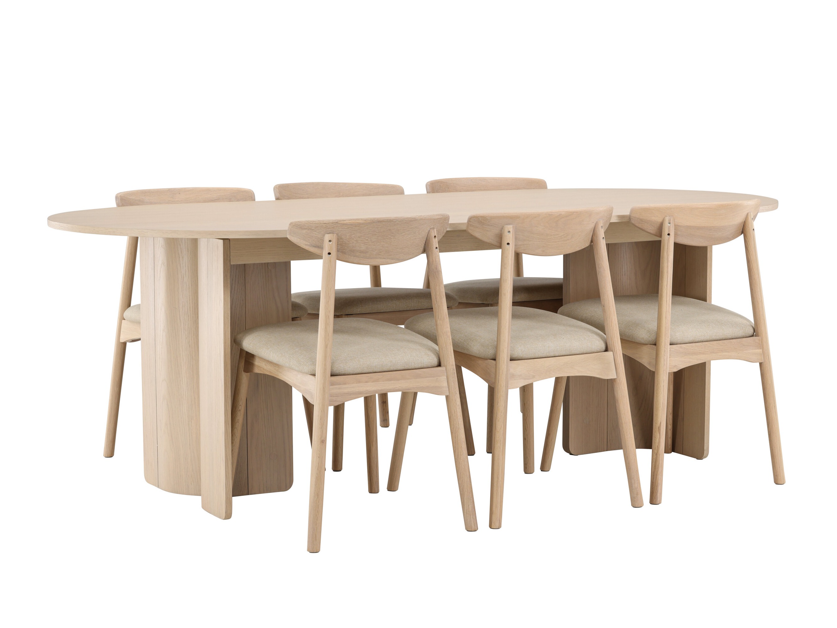 Dining set Dallas 5020 (Light wood + Beige)