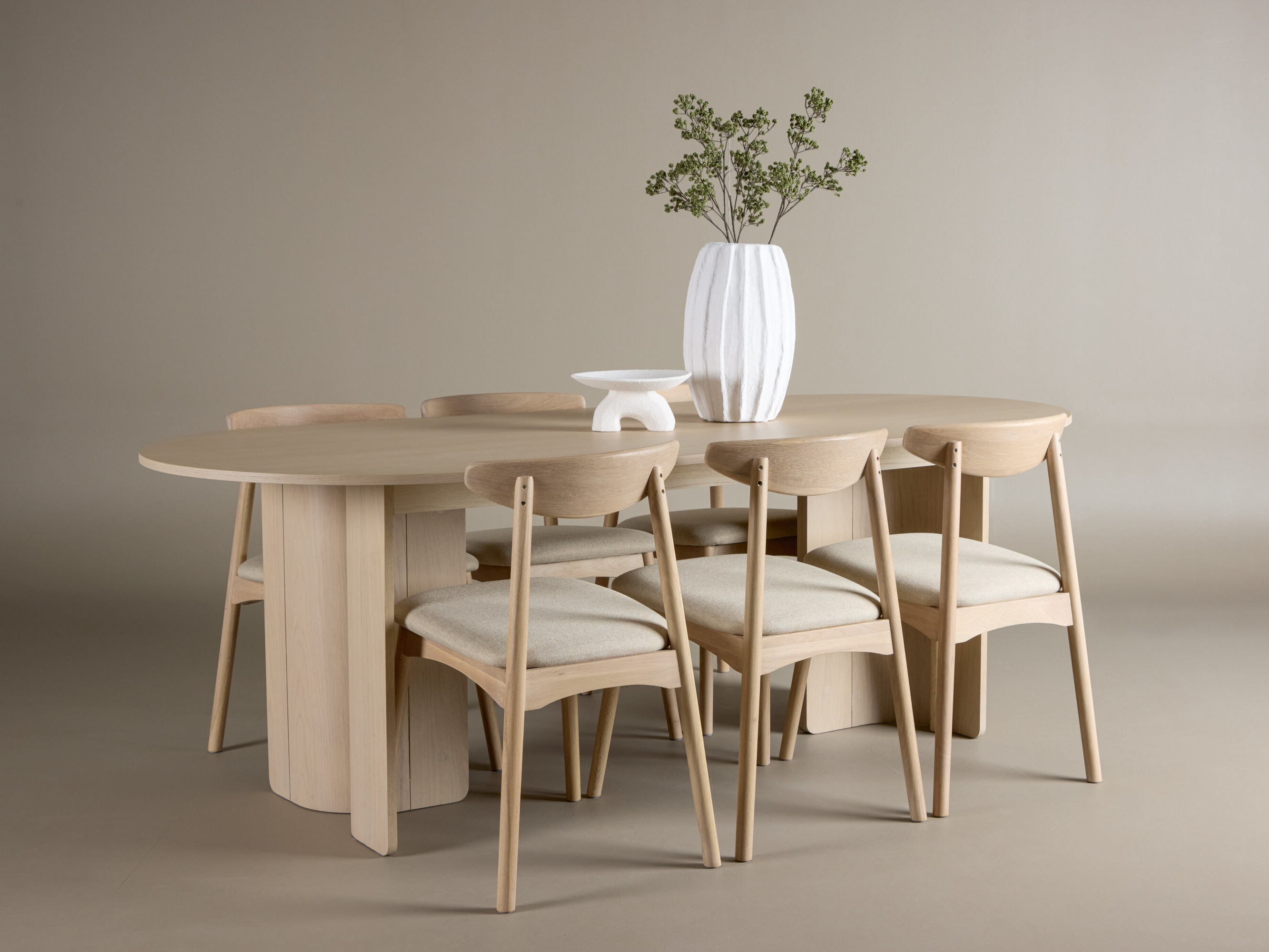 Dining set Dallas 5020 (Light wood + Beige)