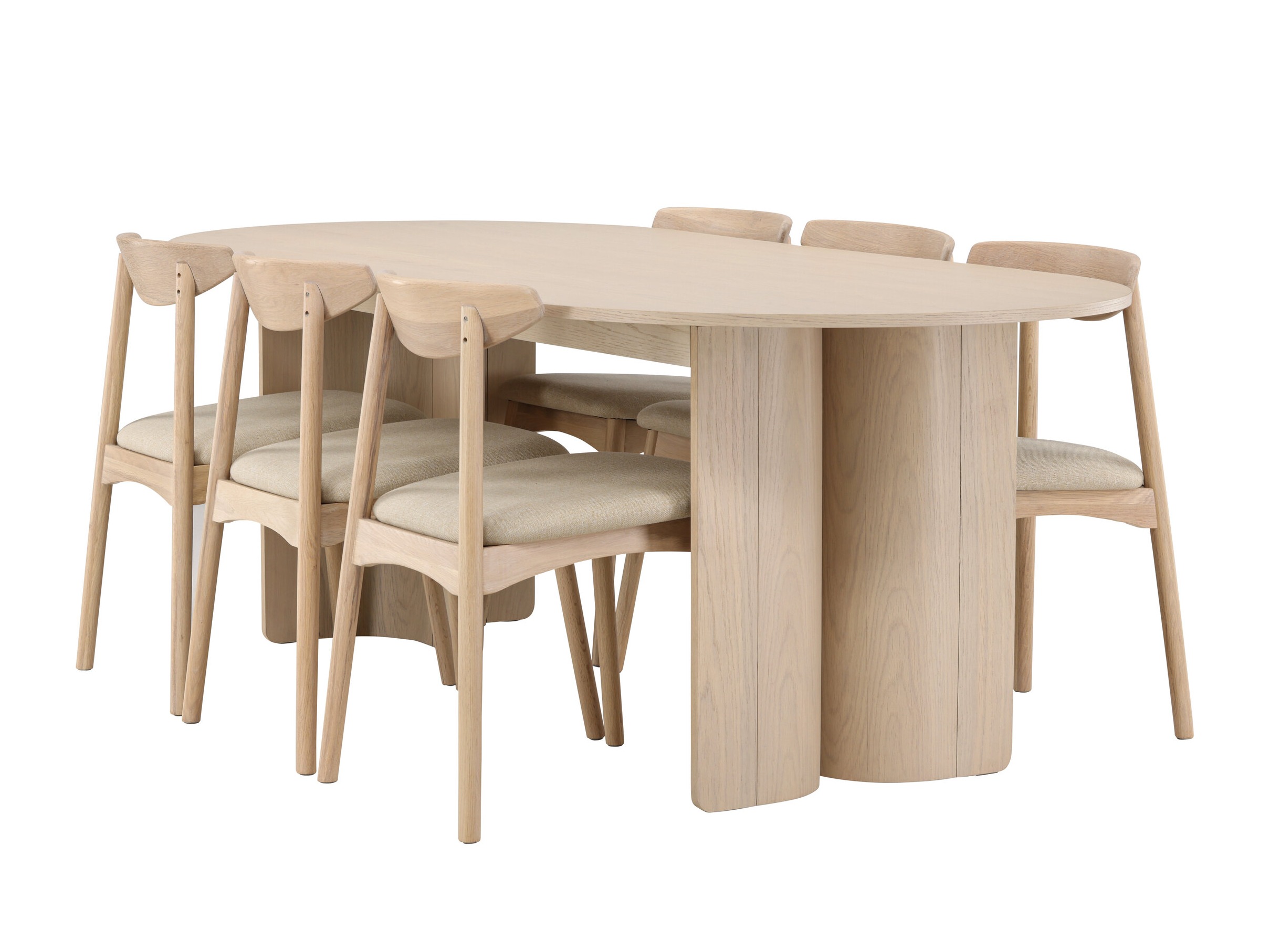 Dining set Dallas 5020 (Light wood + Beige)