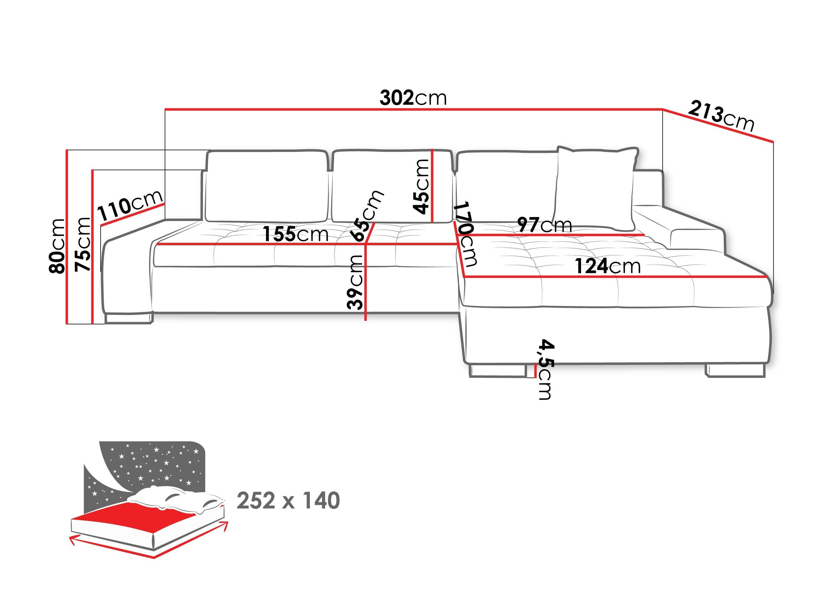 Corner sofa Comfivo Nitor II (Kronos 09 + Senegal 818)