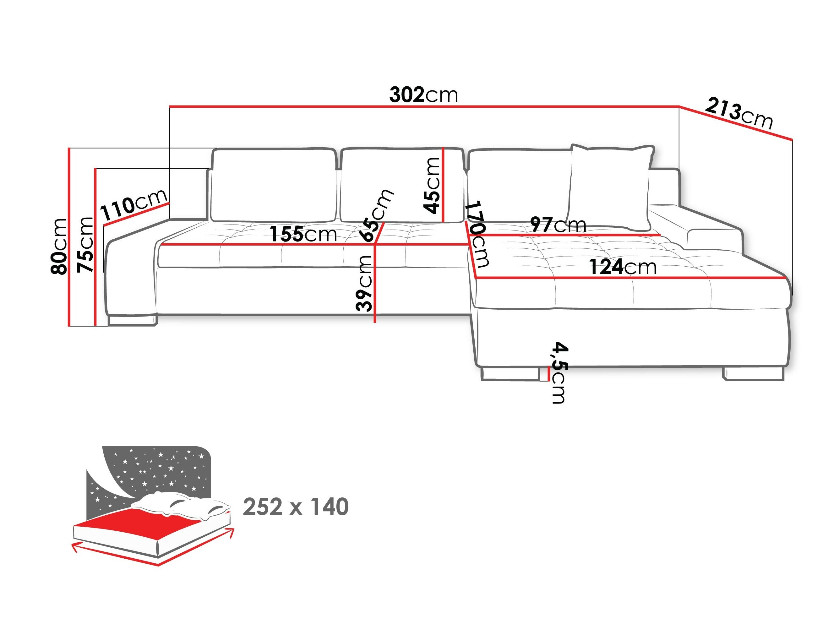 Corner sofa Comfivo Nitor II (Magic Velvet 2219 + Magic Velvet 2217)