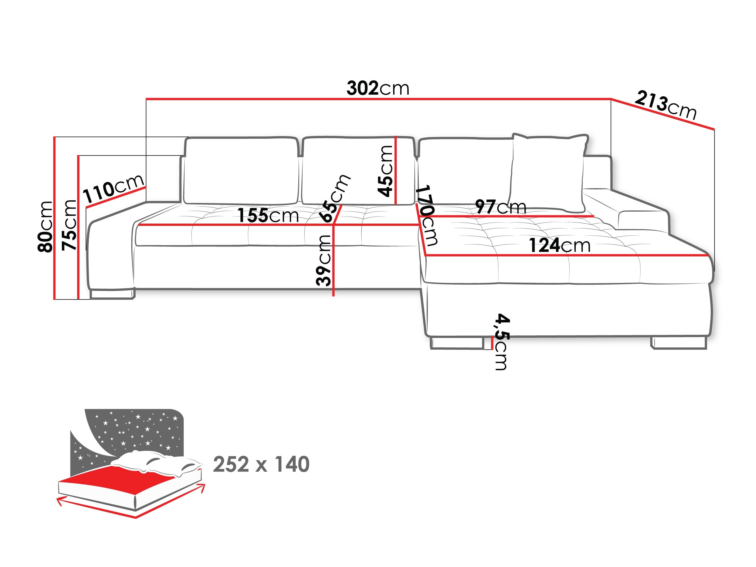 Corner sofa Comfivo Nitor II (Nazar 225.02)