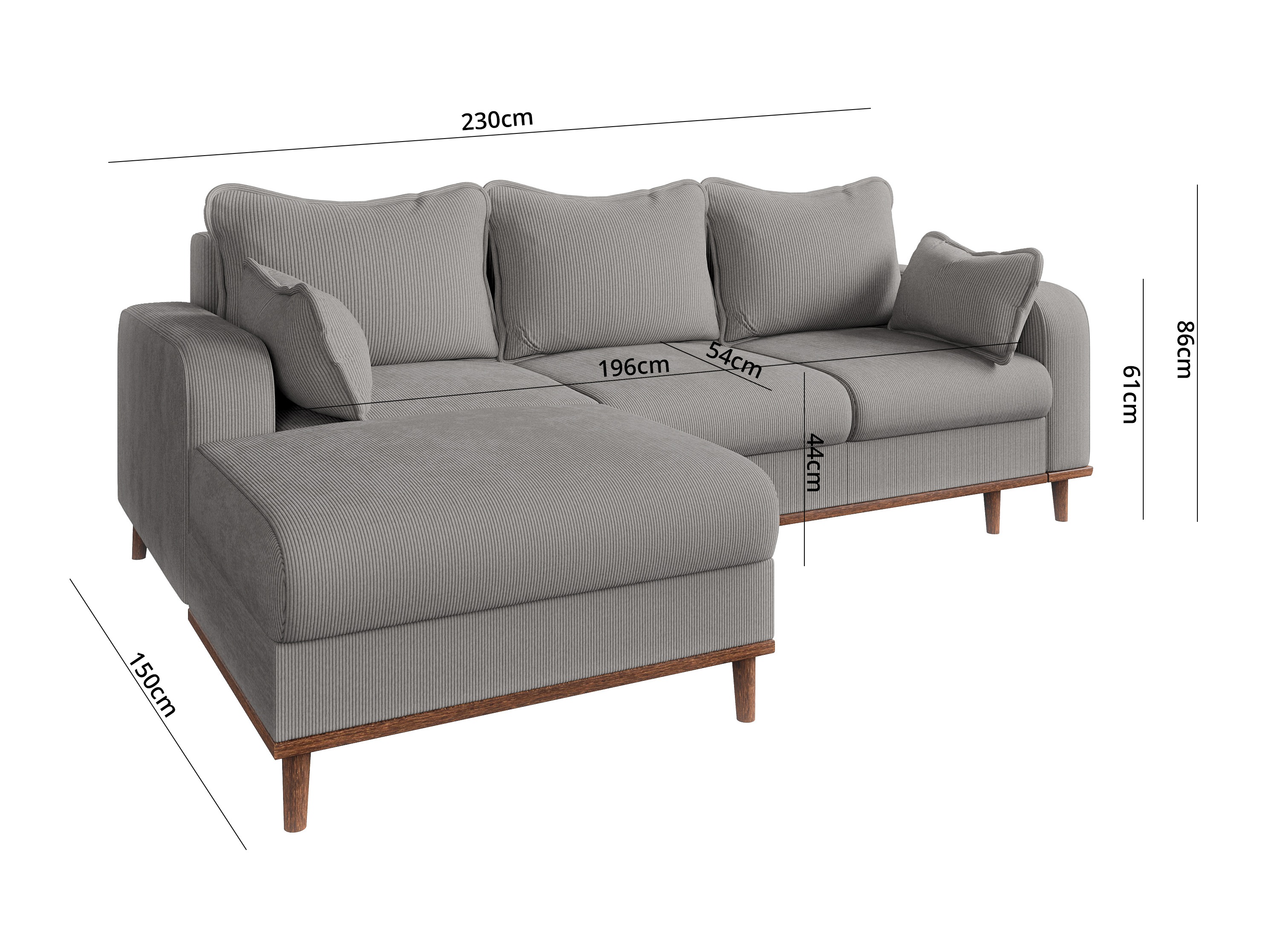 Corner sofa Rocklin 129 (Fjord 08)