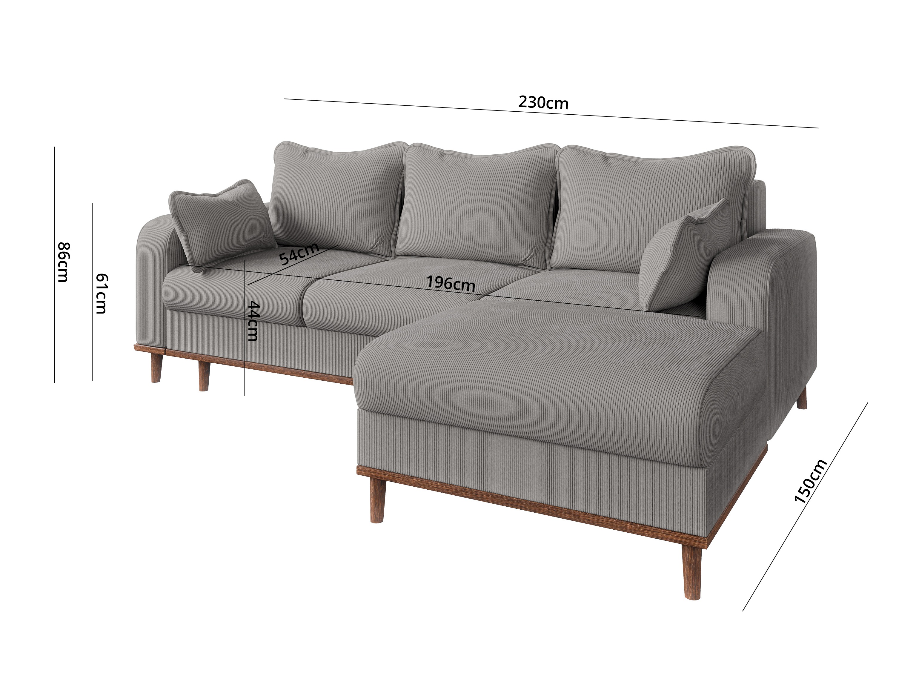 Corner sofa Rocklin 129 (Fjord 08)