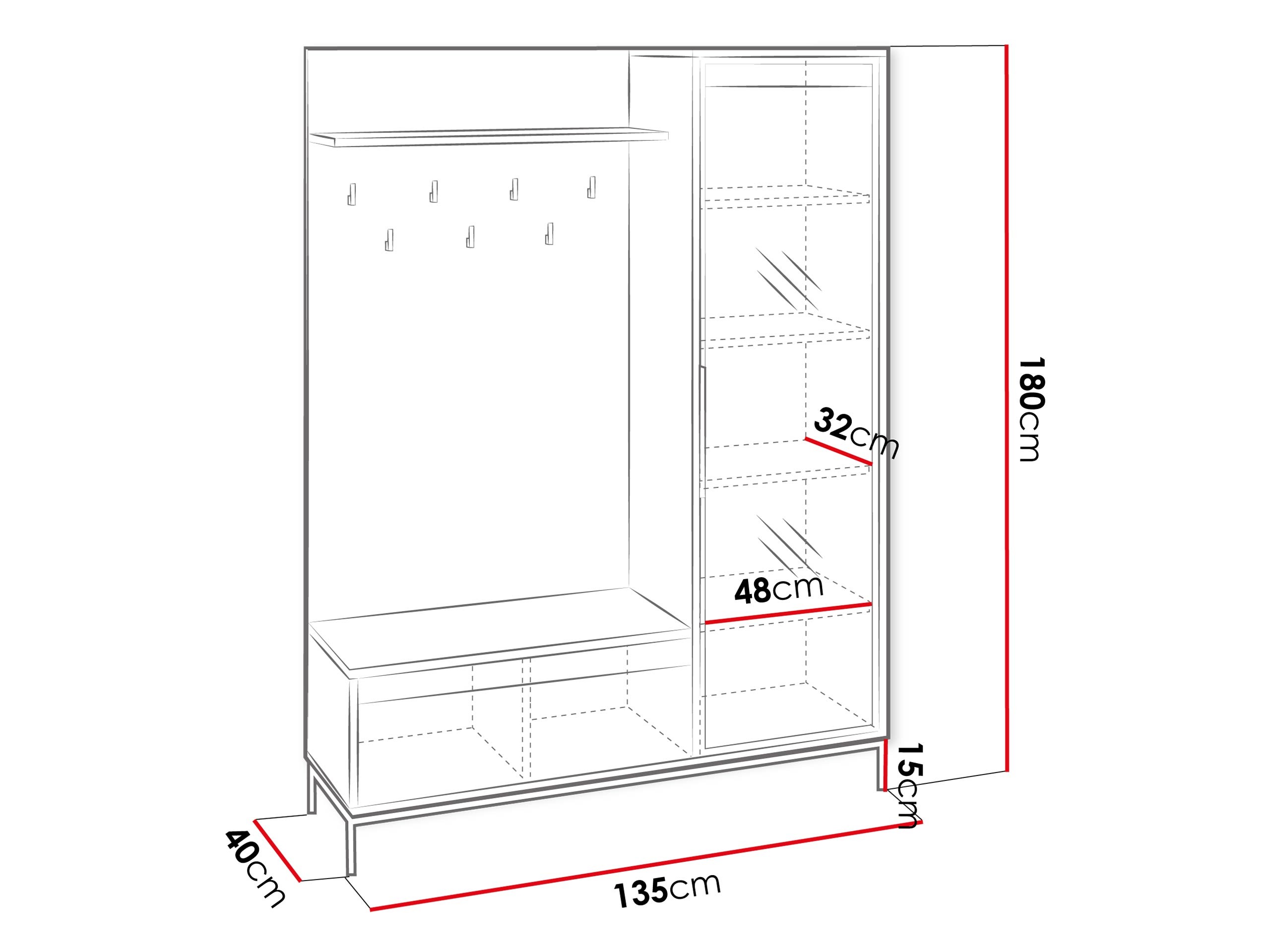 Hallway set Comfivo Delruva (Black)