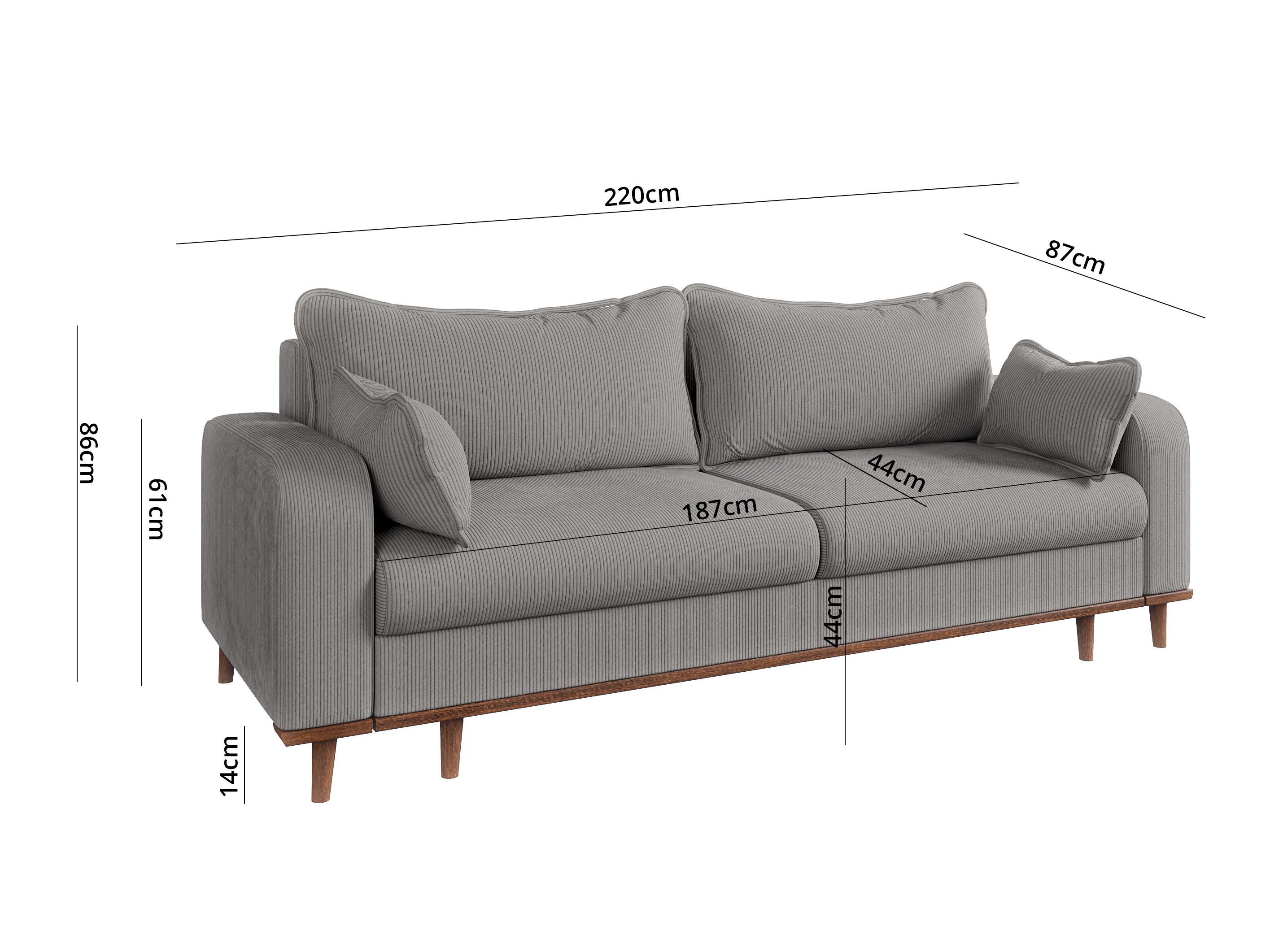 Sofa bed Rocklin 130 (Fjord 08)
