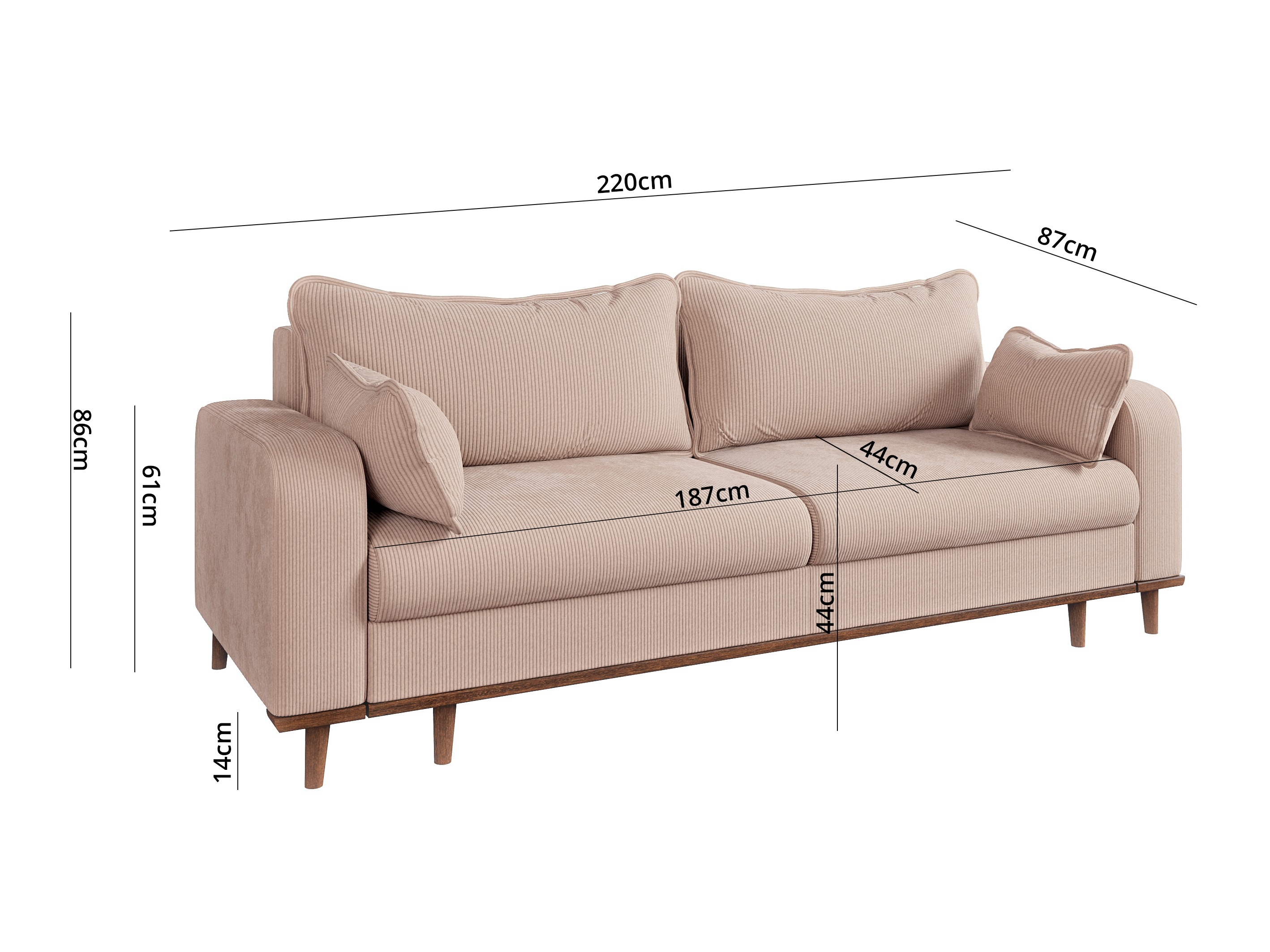 Sofa bed Rocklin 130 (Fjord 23)