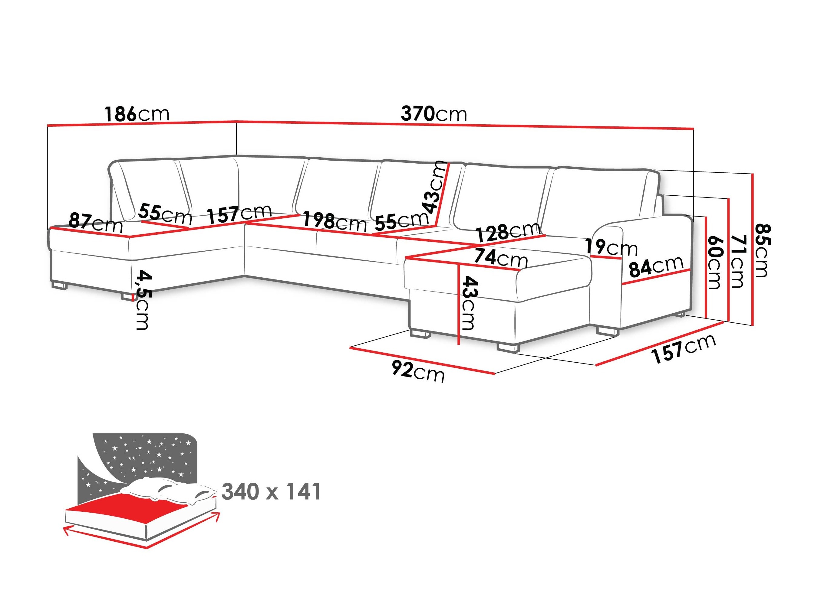Corner sofa Comfivo Flumen I (Nazar 225.02)