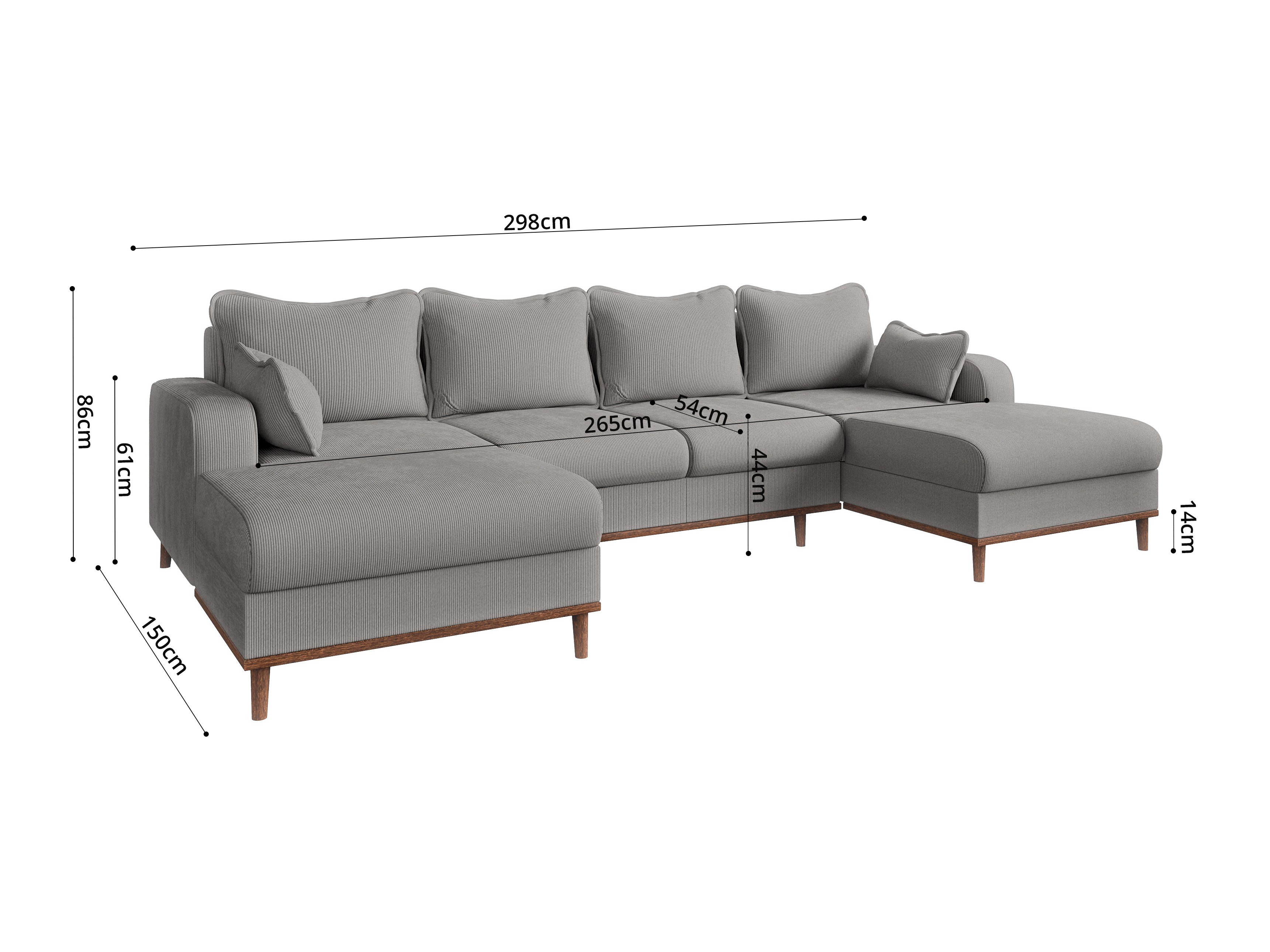 Corner sofa Rocklin 131 (Fjord 08)