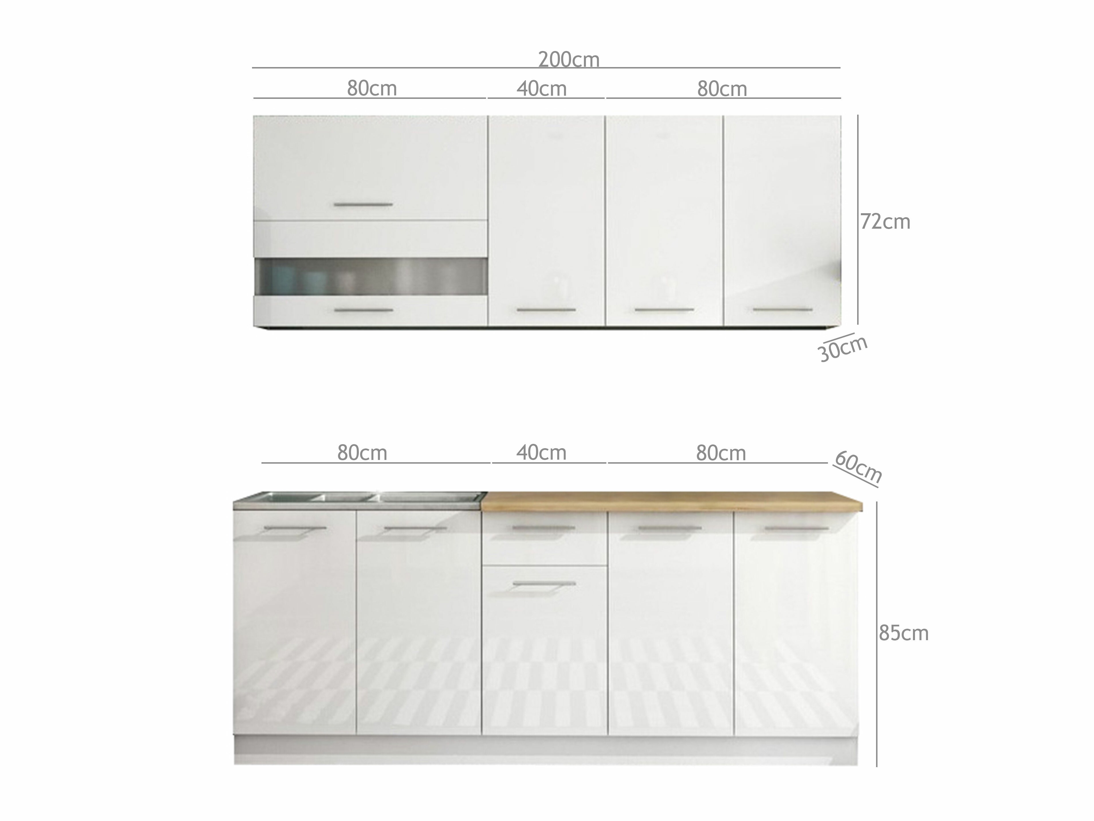 Modular kitchen set Tiffa White 115